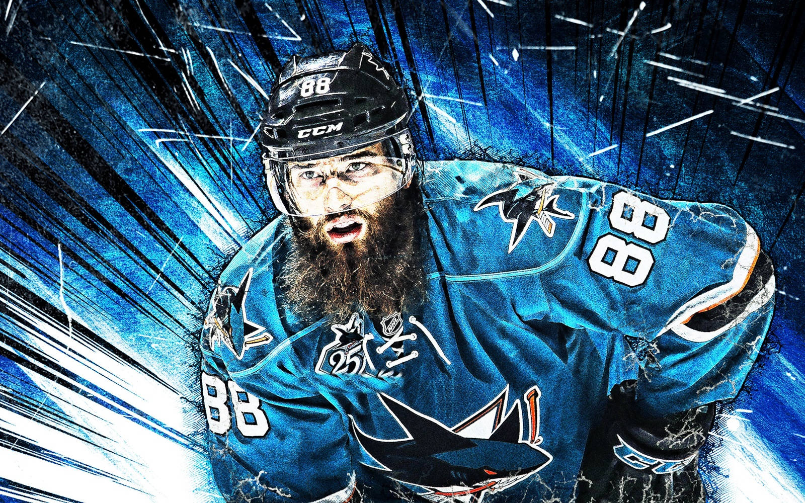 Brent Burns San Jose Sharks Hockey Star Background