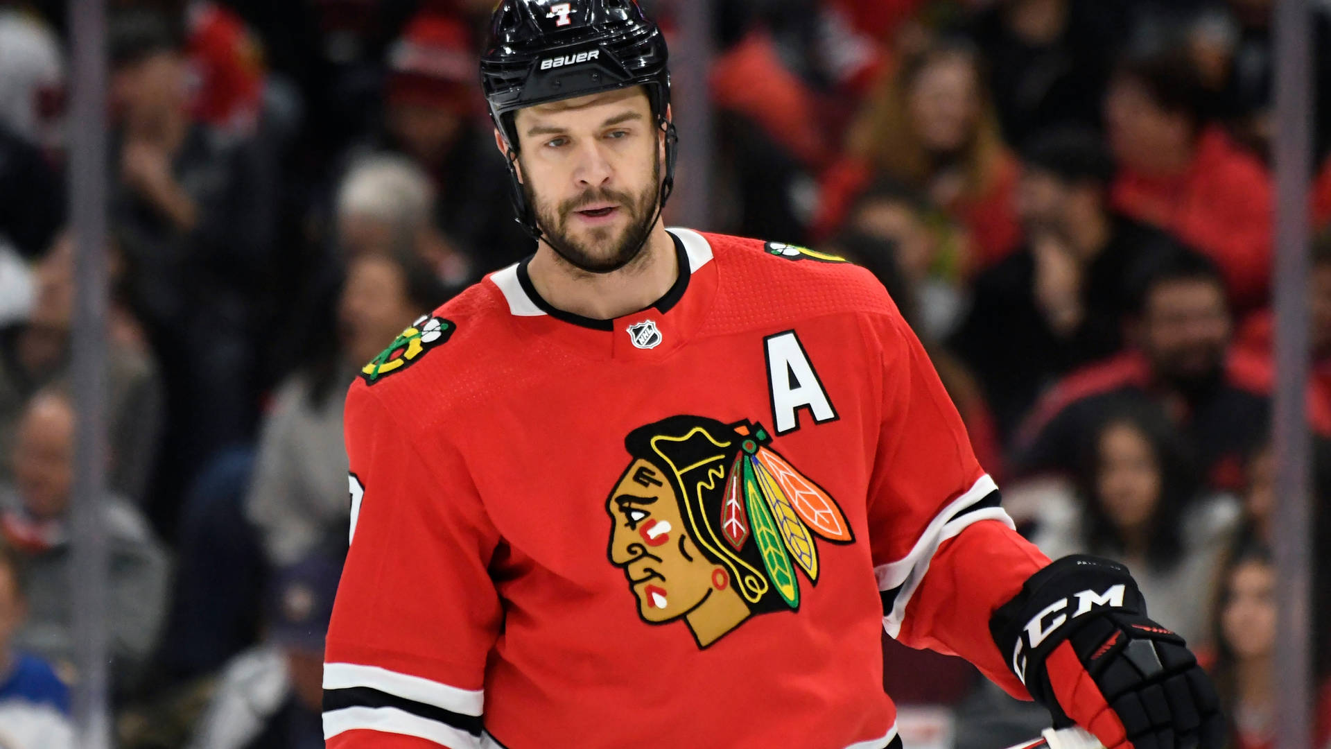 Brent Seabrook Looking Down Background