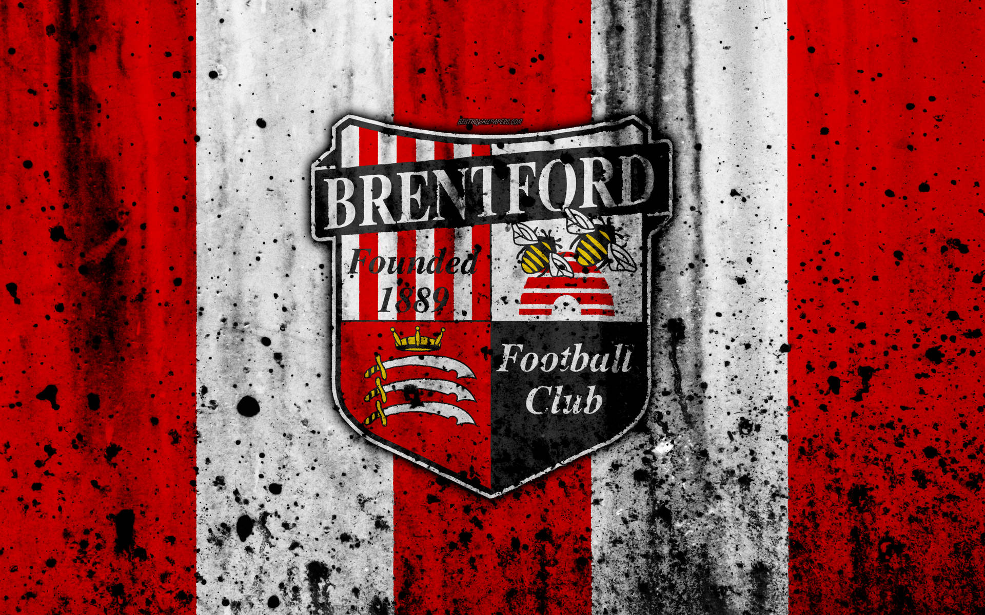 Brentford Fc Dirty Wall Graphic Background