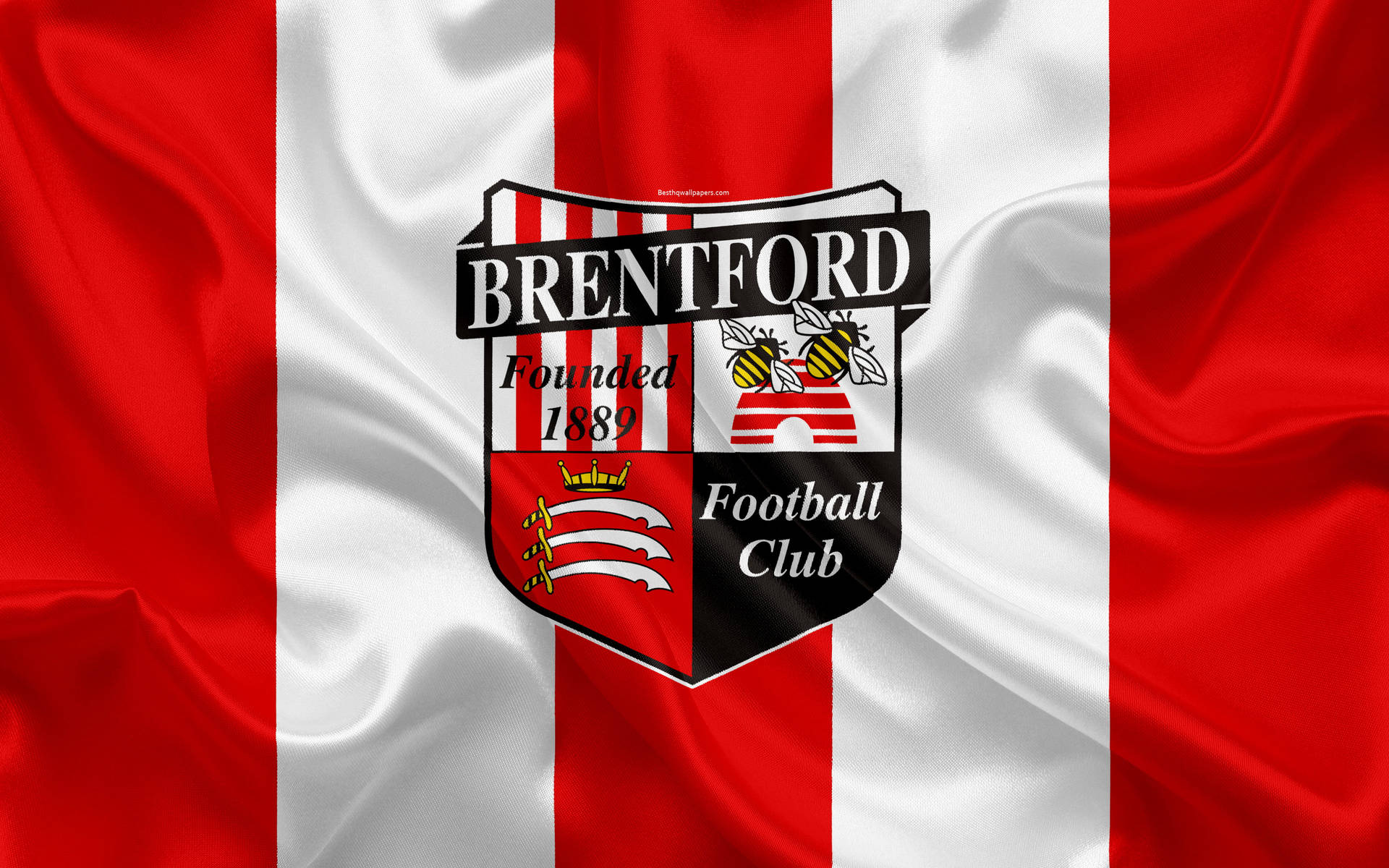 Brentford Fc Logo On Satin Background