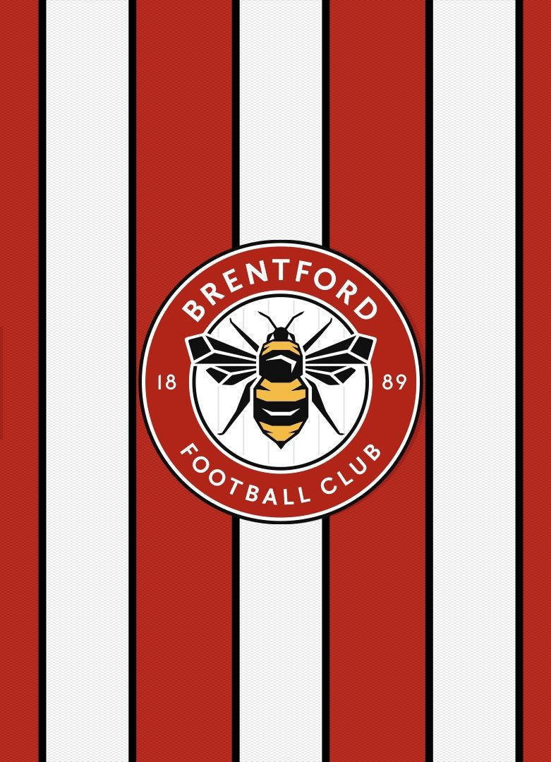 Brentford Fc Logo On Stripes Background