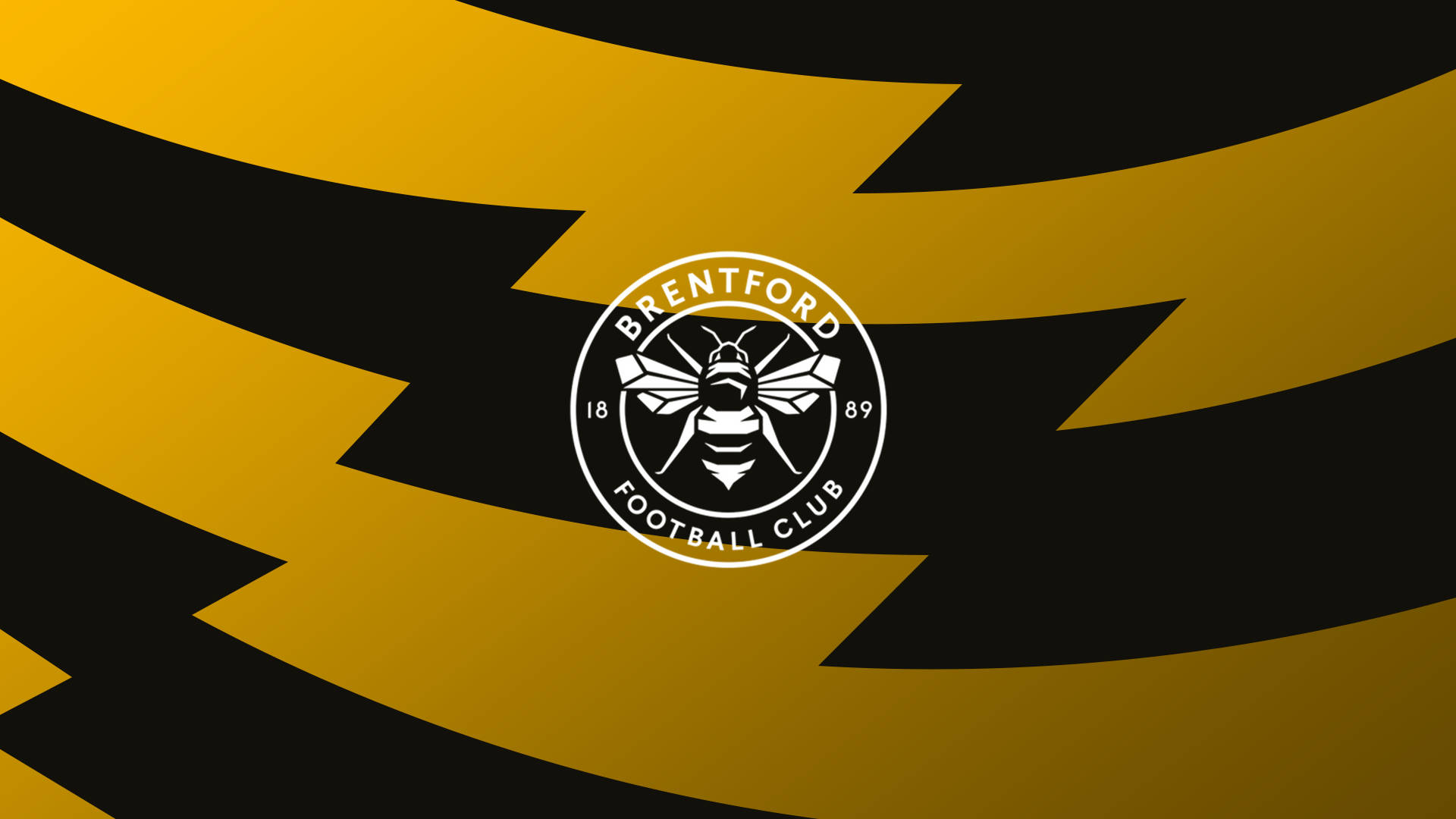 Brentford Fc On Gold And Black Background