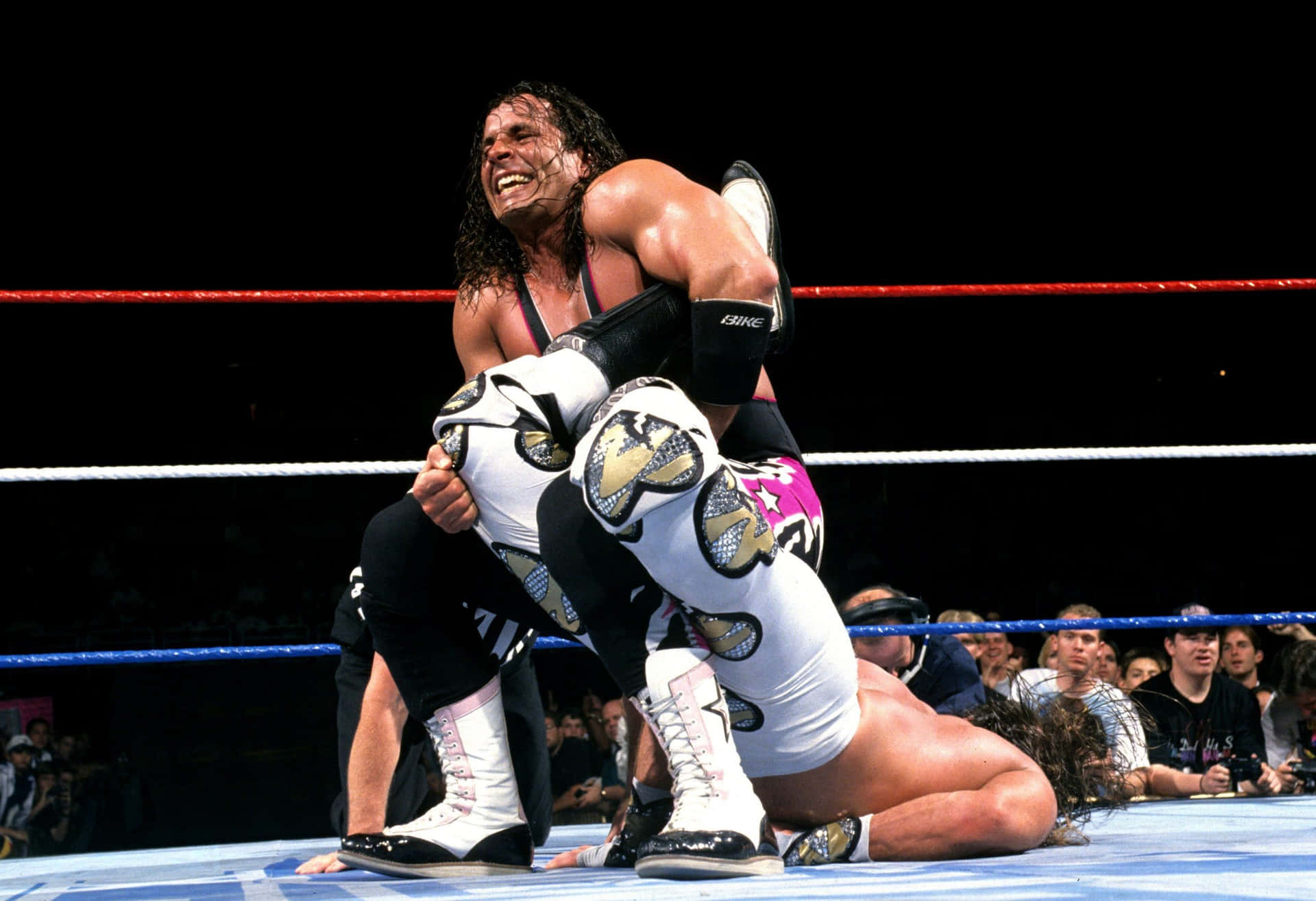 Bret Hart And Shawn Michaels Clash At Wrestlemania Background
