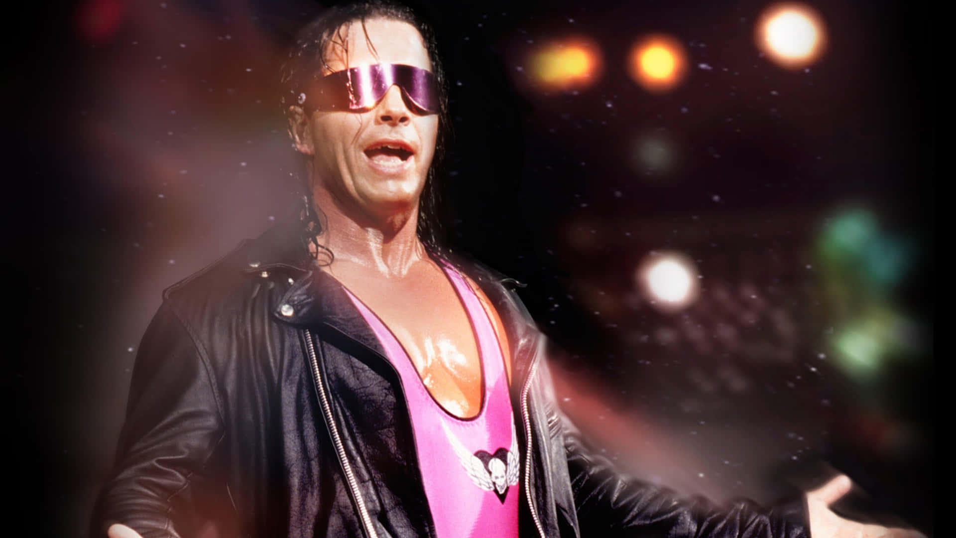 Bret Hart Iconic Wrestling Champion Background