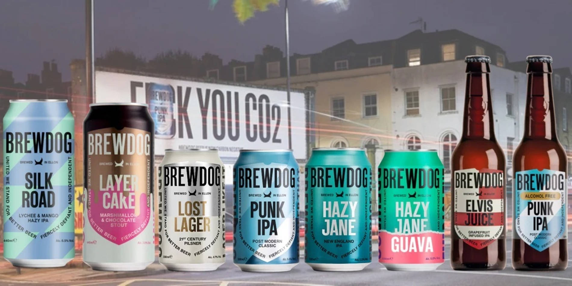 Brewdog Beer Cans And Bottles Background