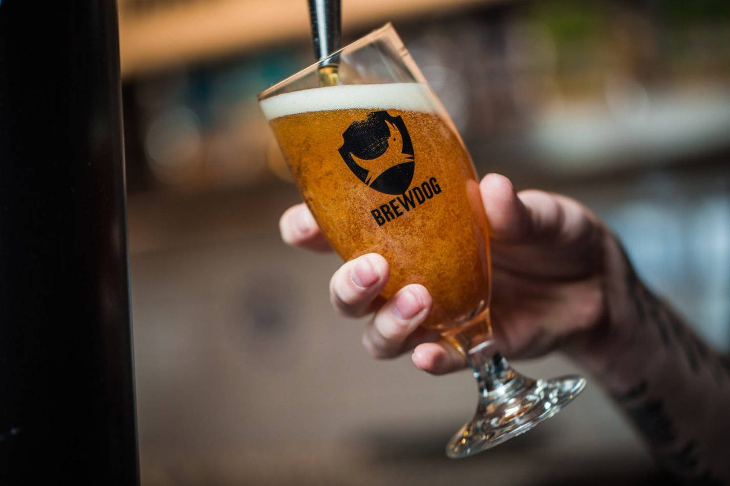 Brewdog Beer Poured On Beer Glass Background