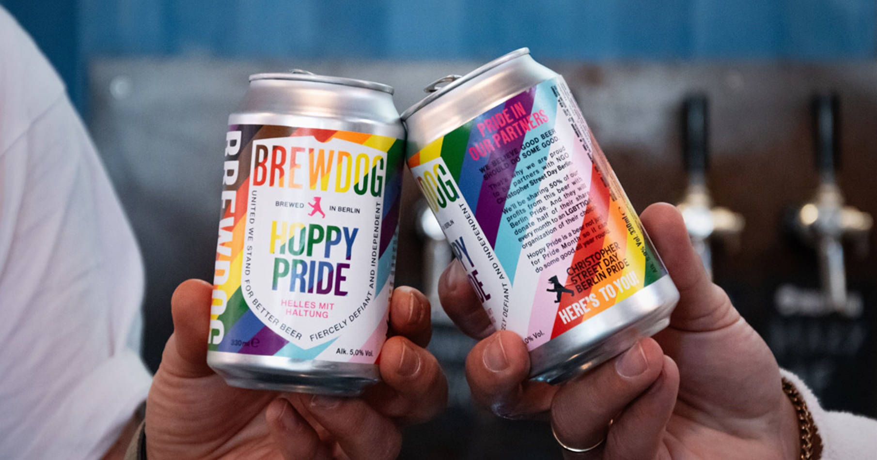 Brewdog Hoppy Pride Beer Cans Background