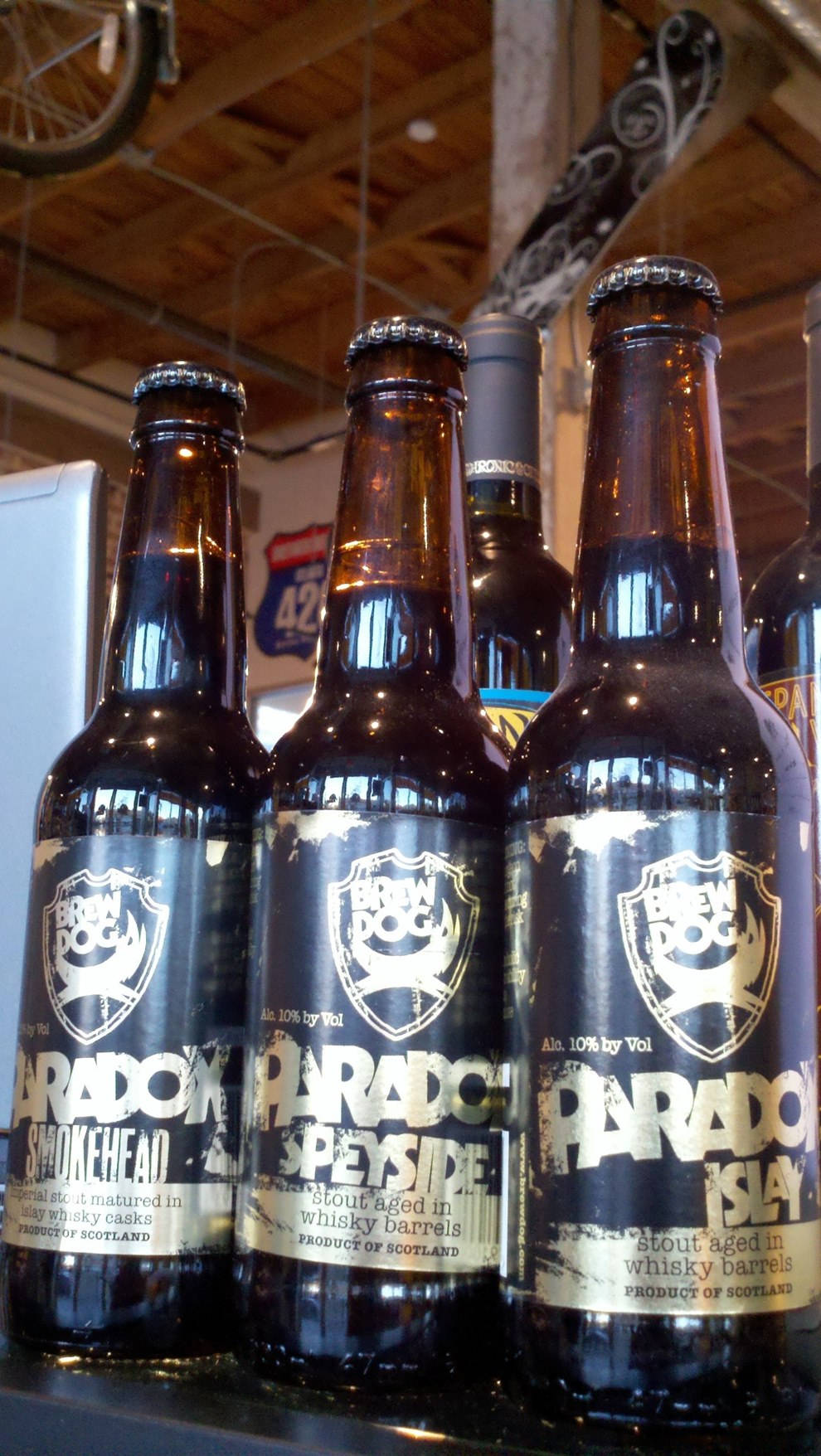 Brewdog Three Paradox Islay Bottles Background