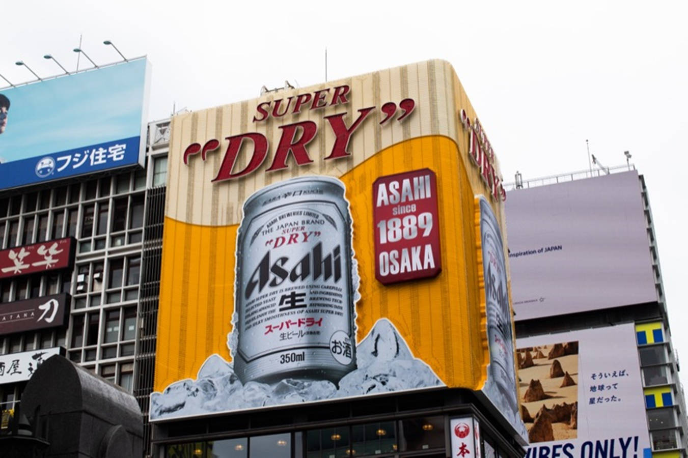 Breweries Yellow Asahi Super Dry Background