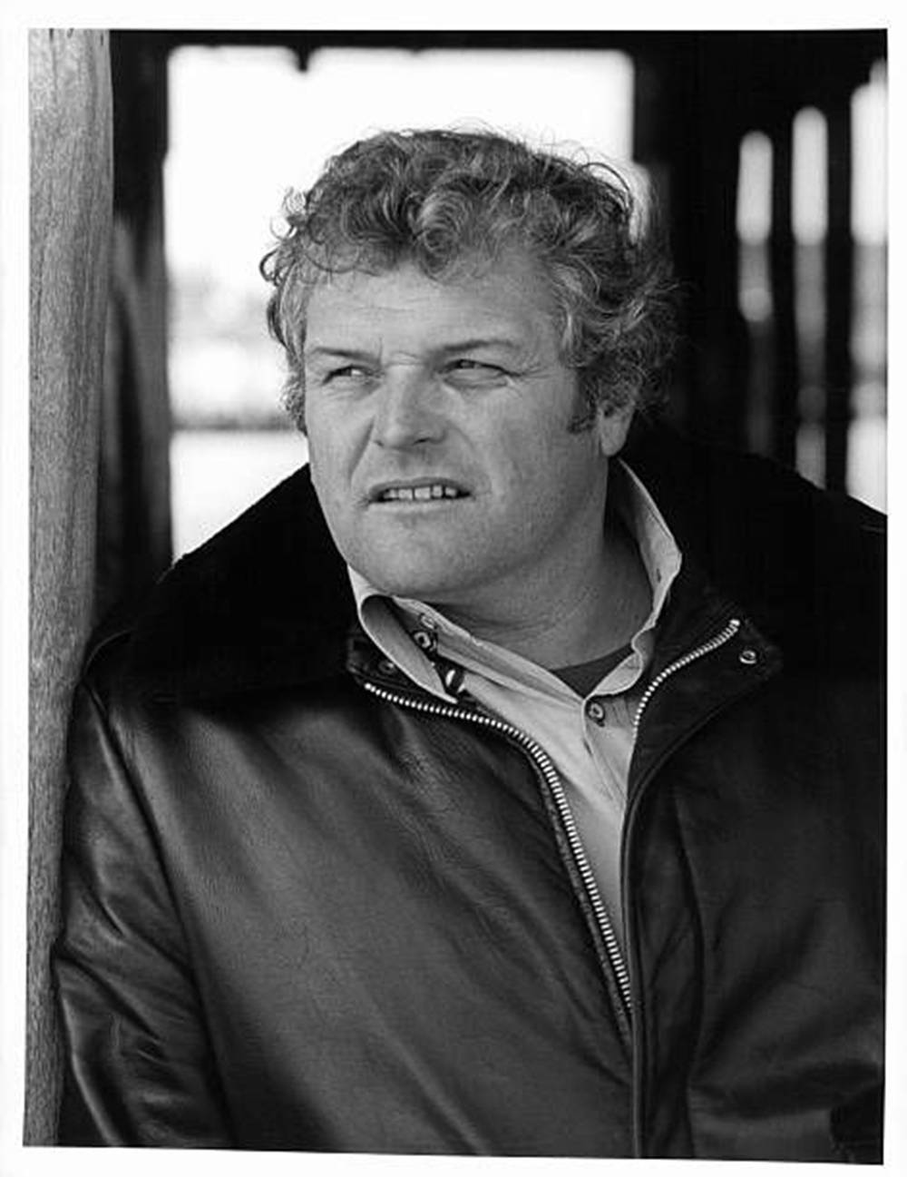 Brian Dennehy Black And White In Jacket Background