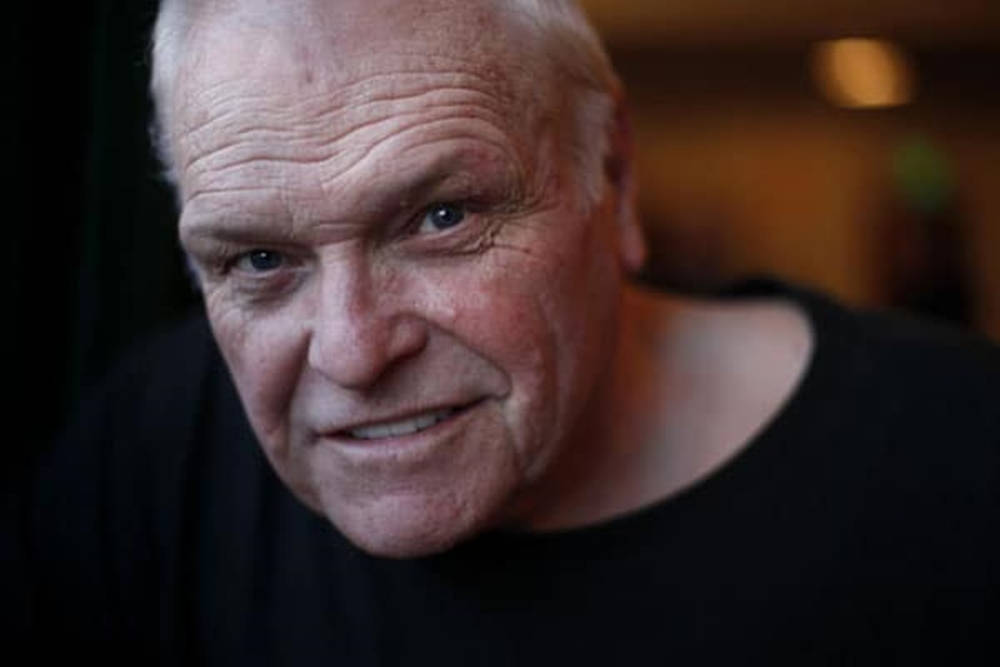 Brian Dennehy Grinning In Black Shirt