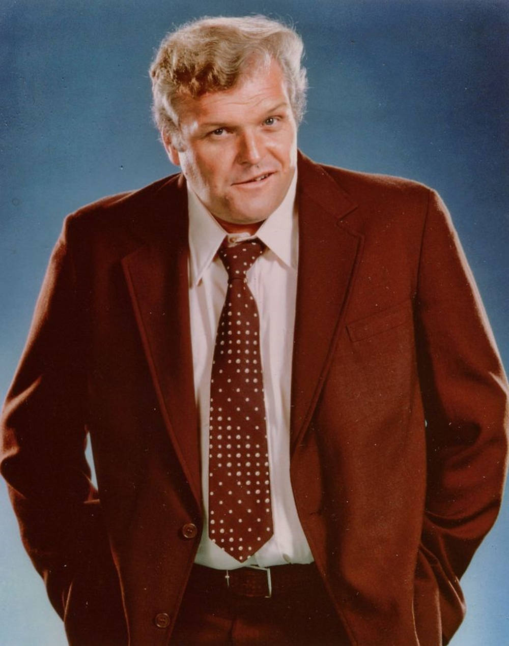 Brian Dennehy Red Aesthetic Suit Background