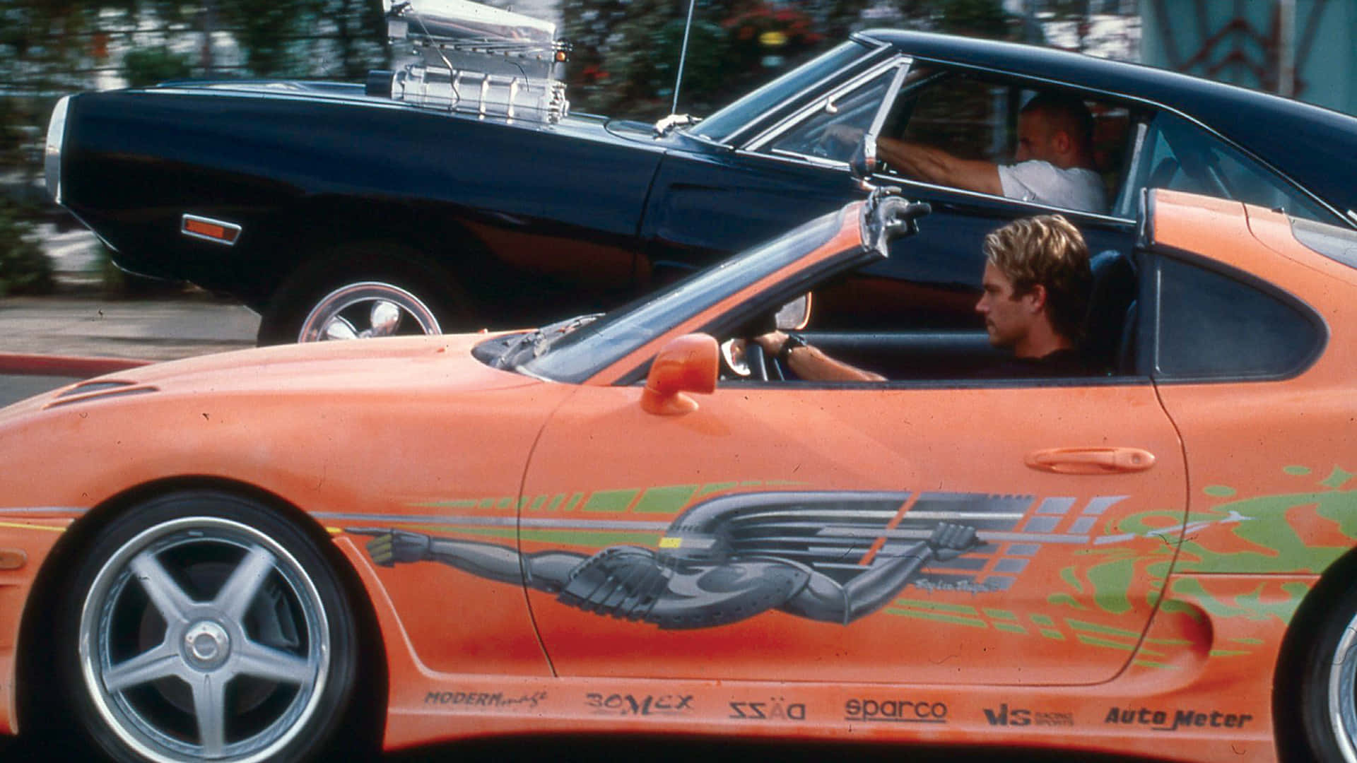 Brian Driving Car In Fast And Furious 1 Background