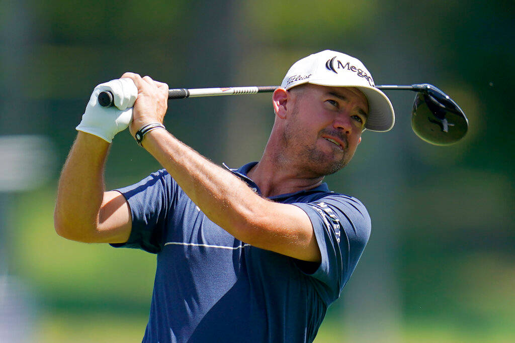 Brian Harman Preparing To Tee Off Background