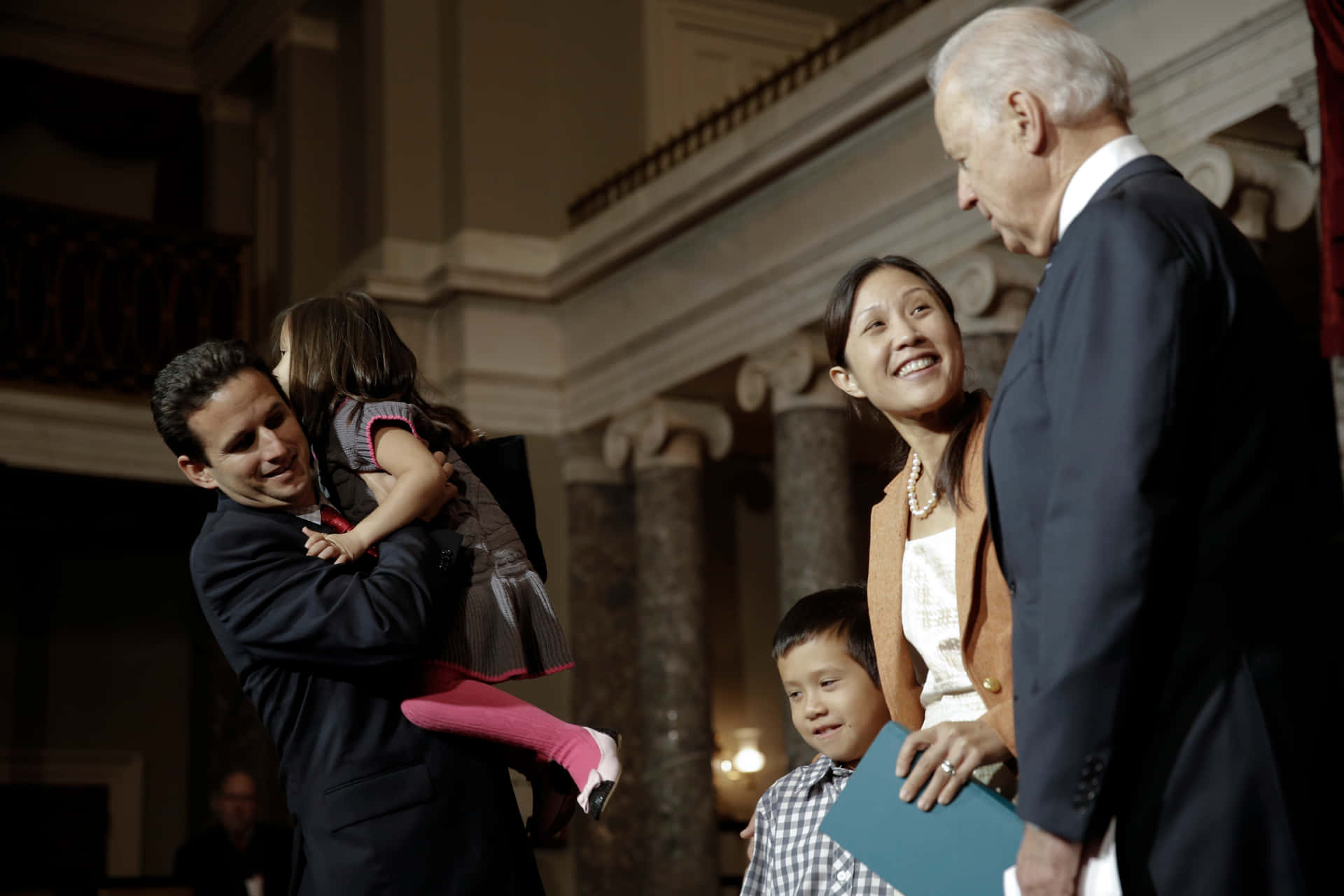 Brian Schatz And Family With Joe Biden Background
