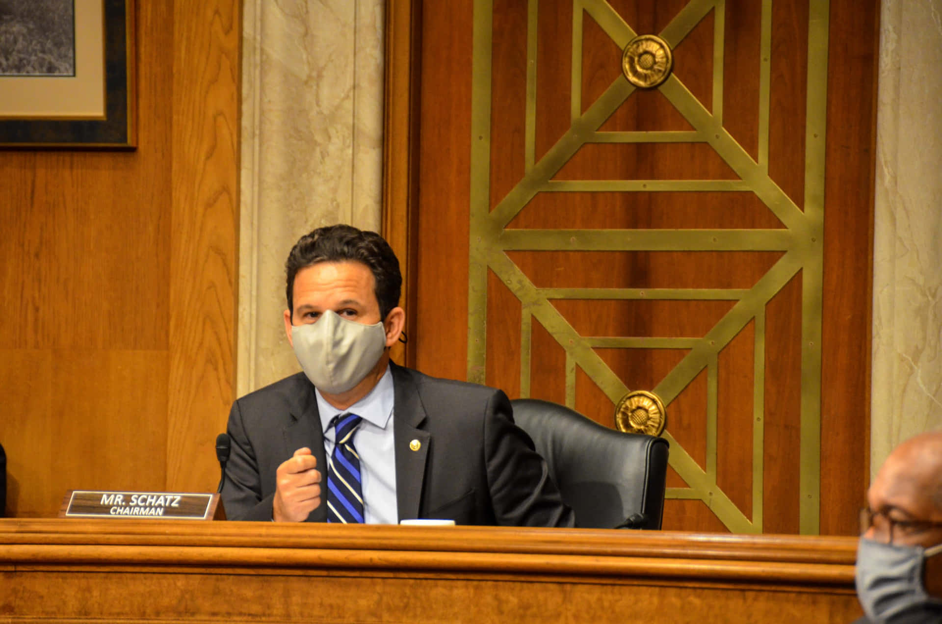 Brian Schatz Gesturing During Speech Background