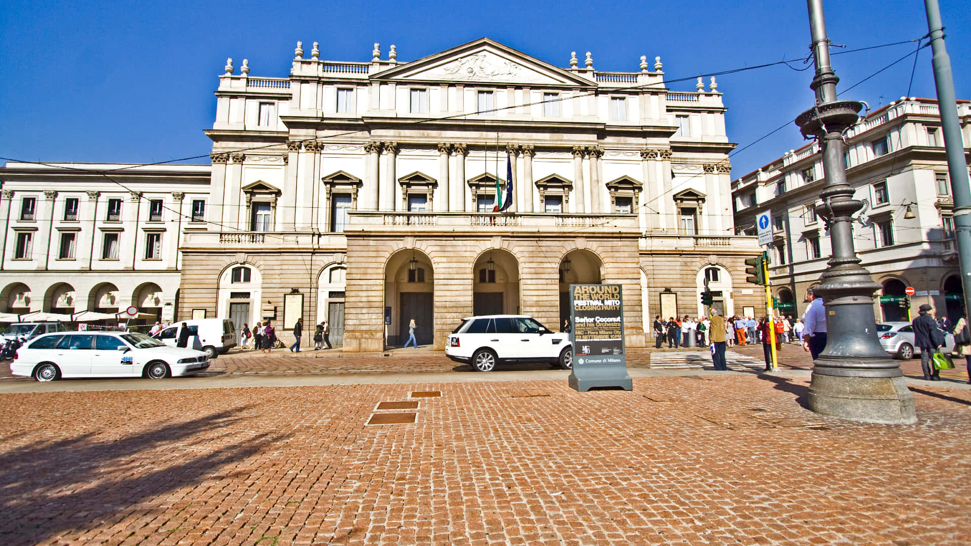 Brick Floor Outside La Scala Opera House Background