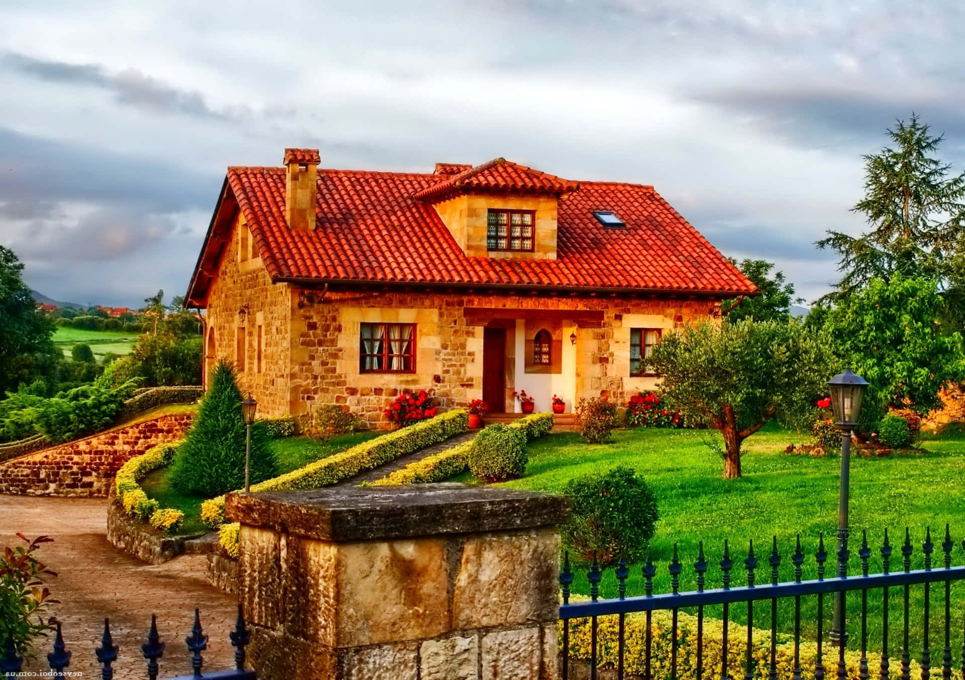 Brick House In English Countryside