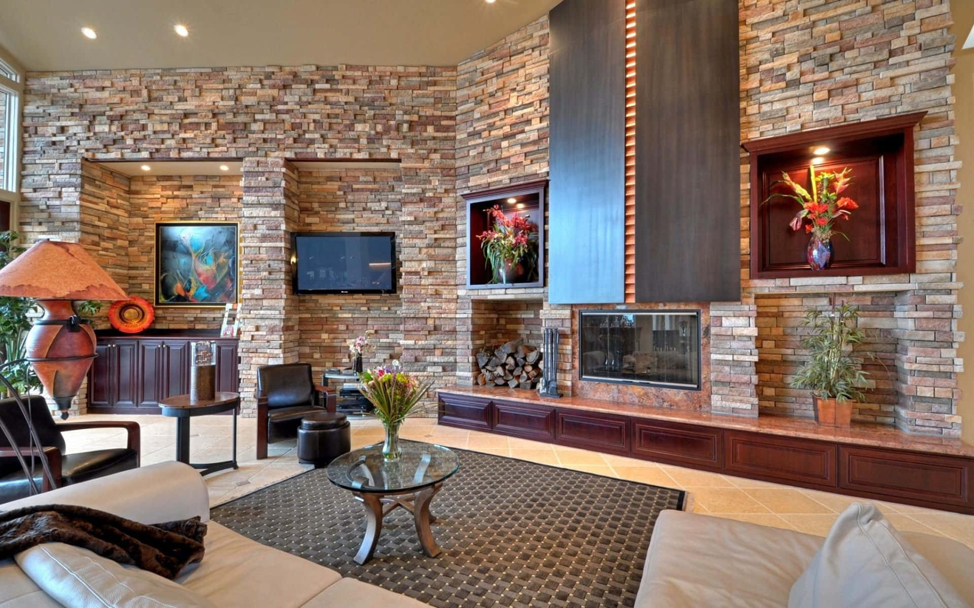 Brick Wall Design House Interior Background