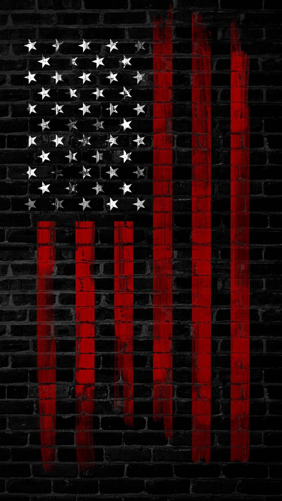 Brick Wall Painted With The Flag Of America Iphone Background