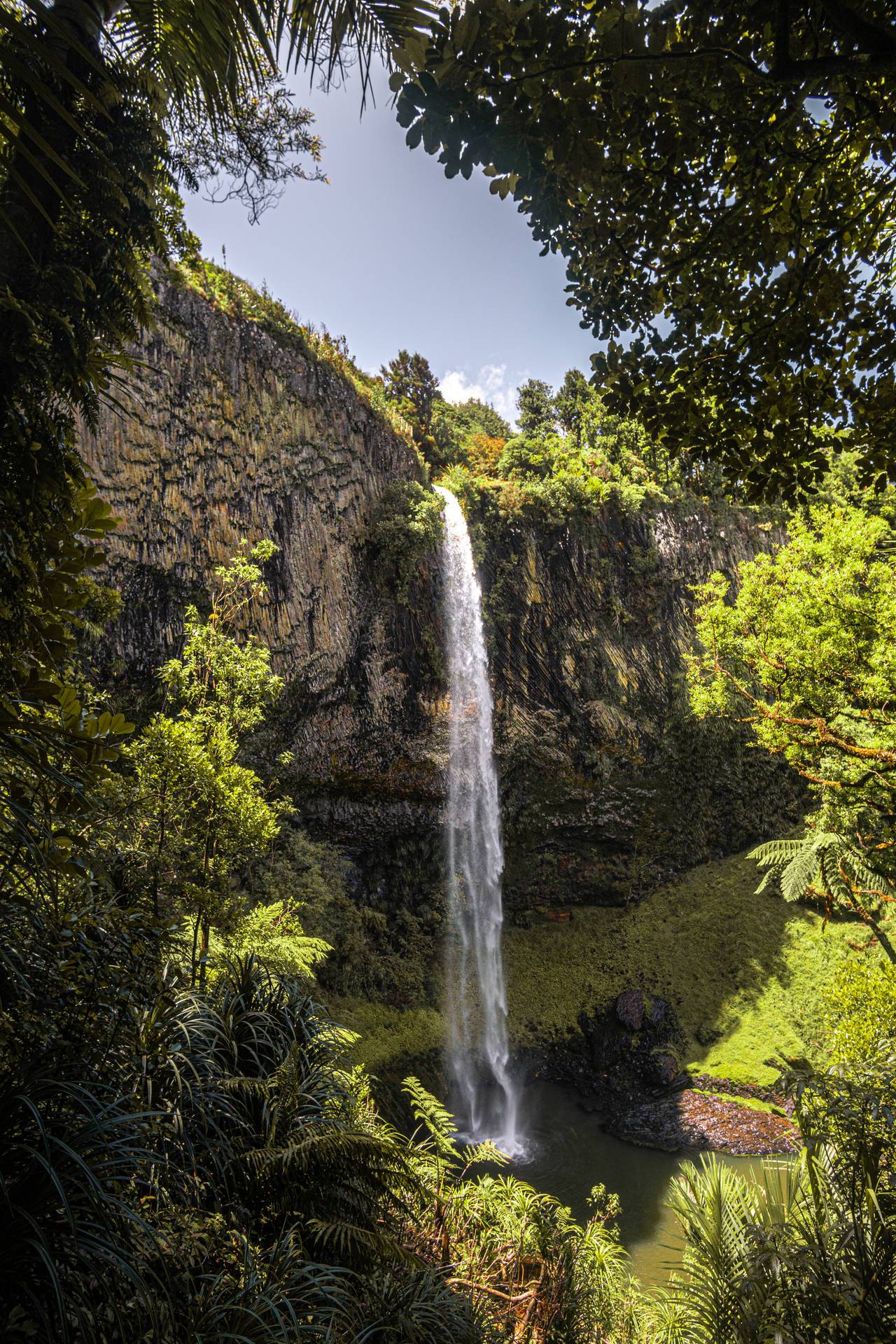 Bridal Veil Waterfall New Zealand Background