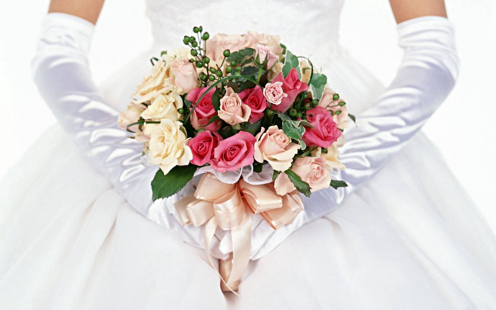 Bride With Bouquet Background