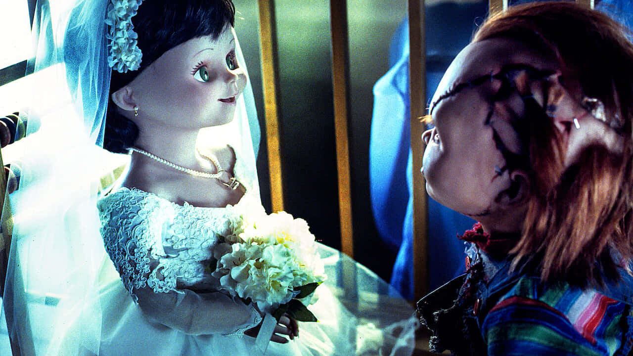 Brideof Chucky Dolls Together Background