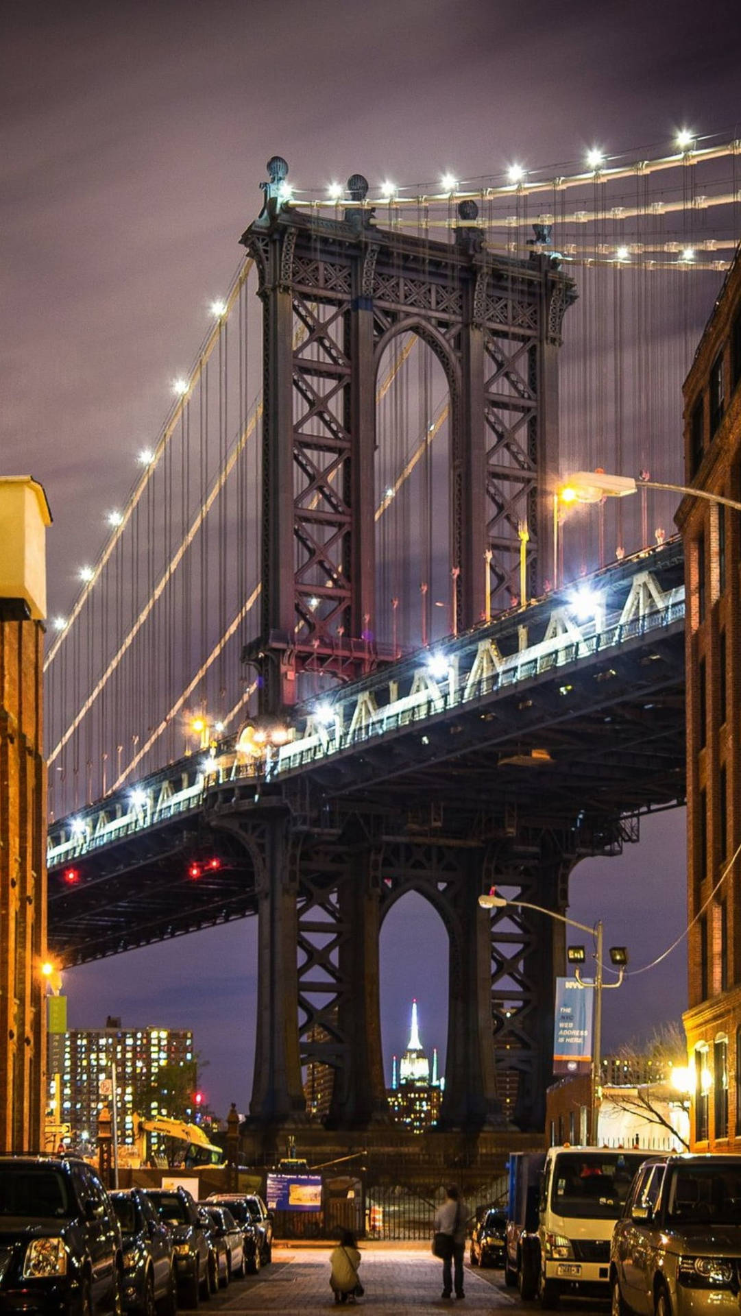 Bridge Close-up New York Night Iphone Background