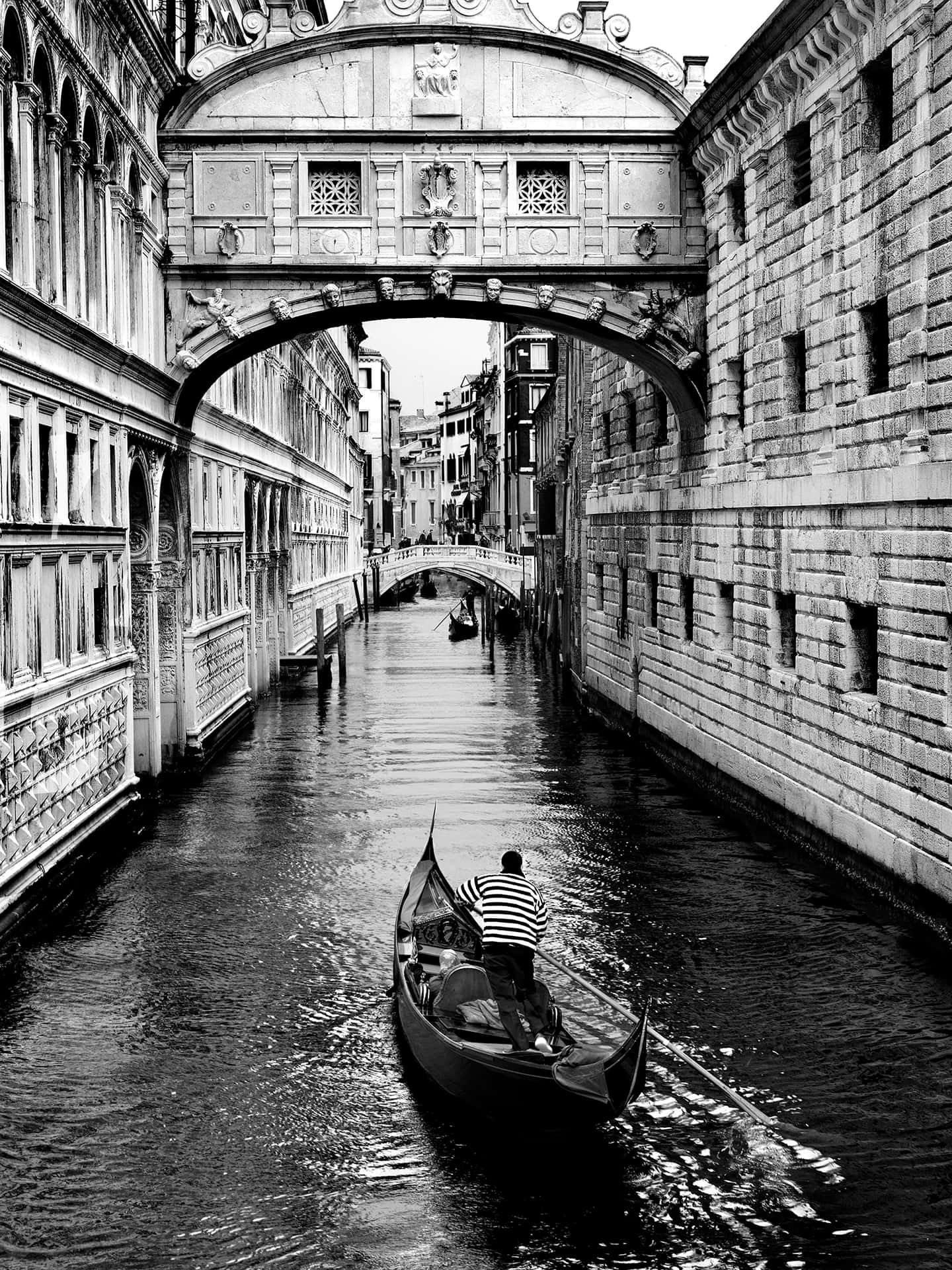 Bridge Of Sighs Black And White Photograph Background