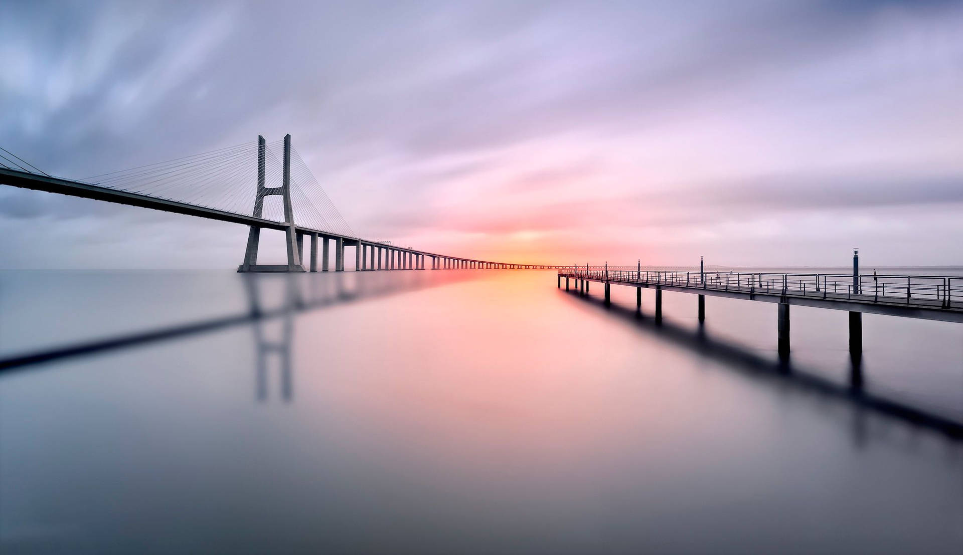 Bridges Over Ocean As A Minimalist Nature