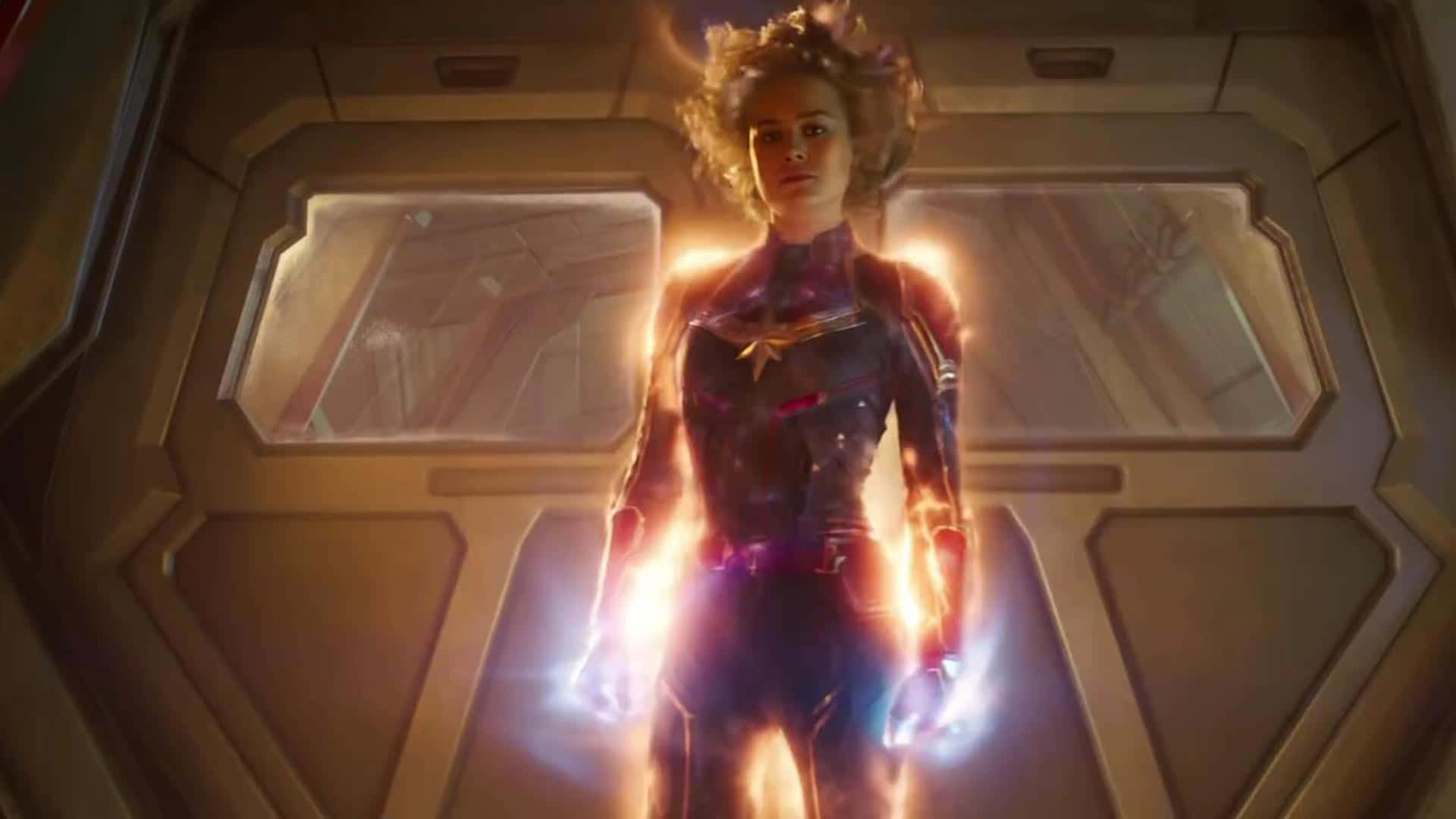 Brie Larson As Captain Marvel In Marvel's 'captain Marvel' Movie Background