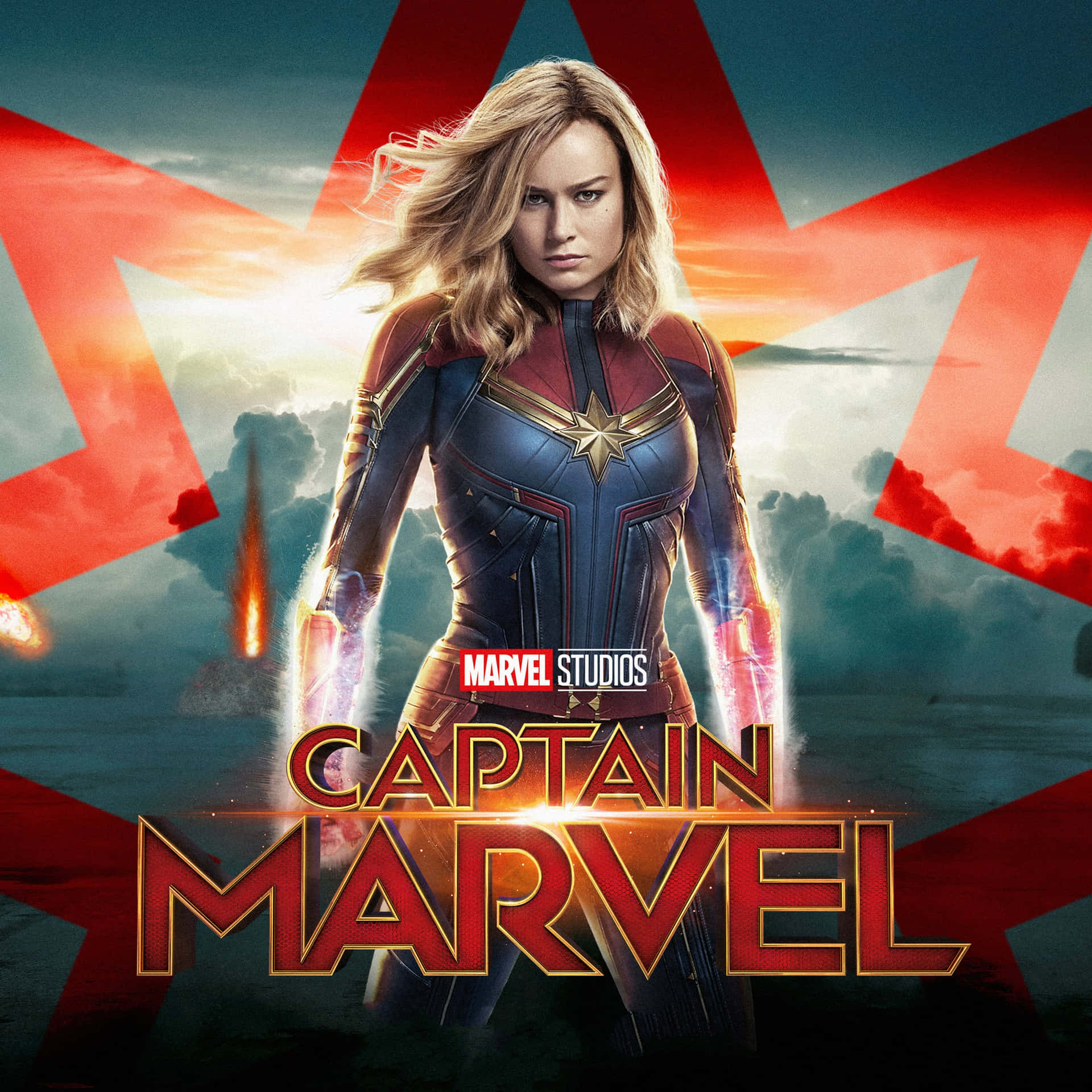Brie Larson As Captain Marvel Takes The Fight To The Future With Her Apple Ipad Background