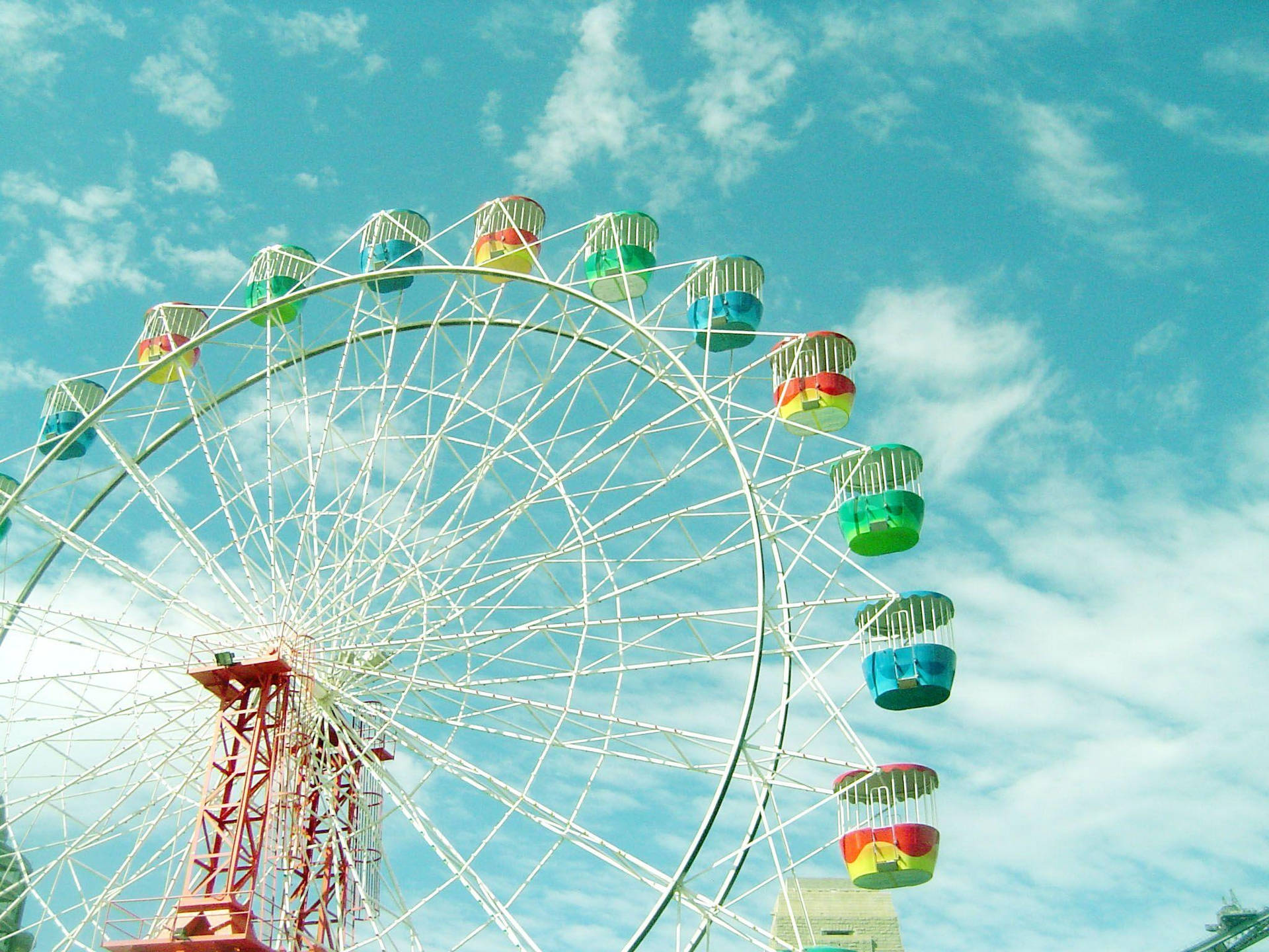 Bright And Airy Ferris Wheel Photo Background