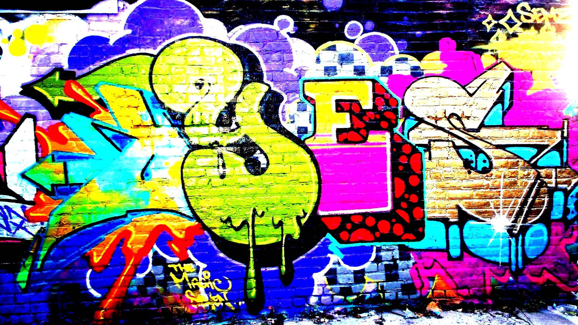 Bright And Colorful Graffiti Art Background