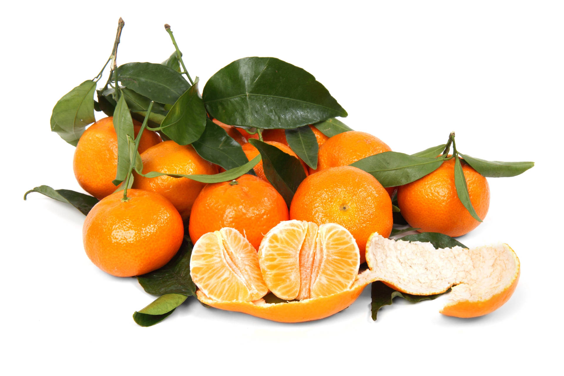 Bright And Fresh Clementine Citrus Fruits With Segments