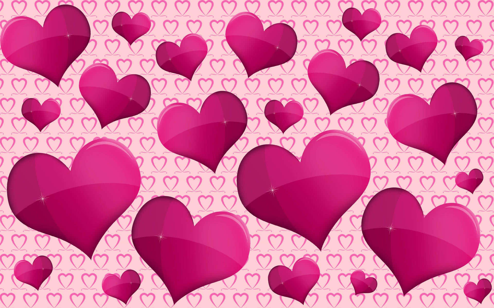Bright And Glittery Pink Hearts