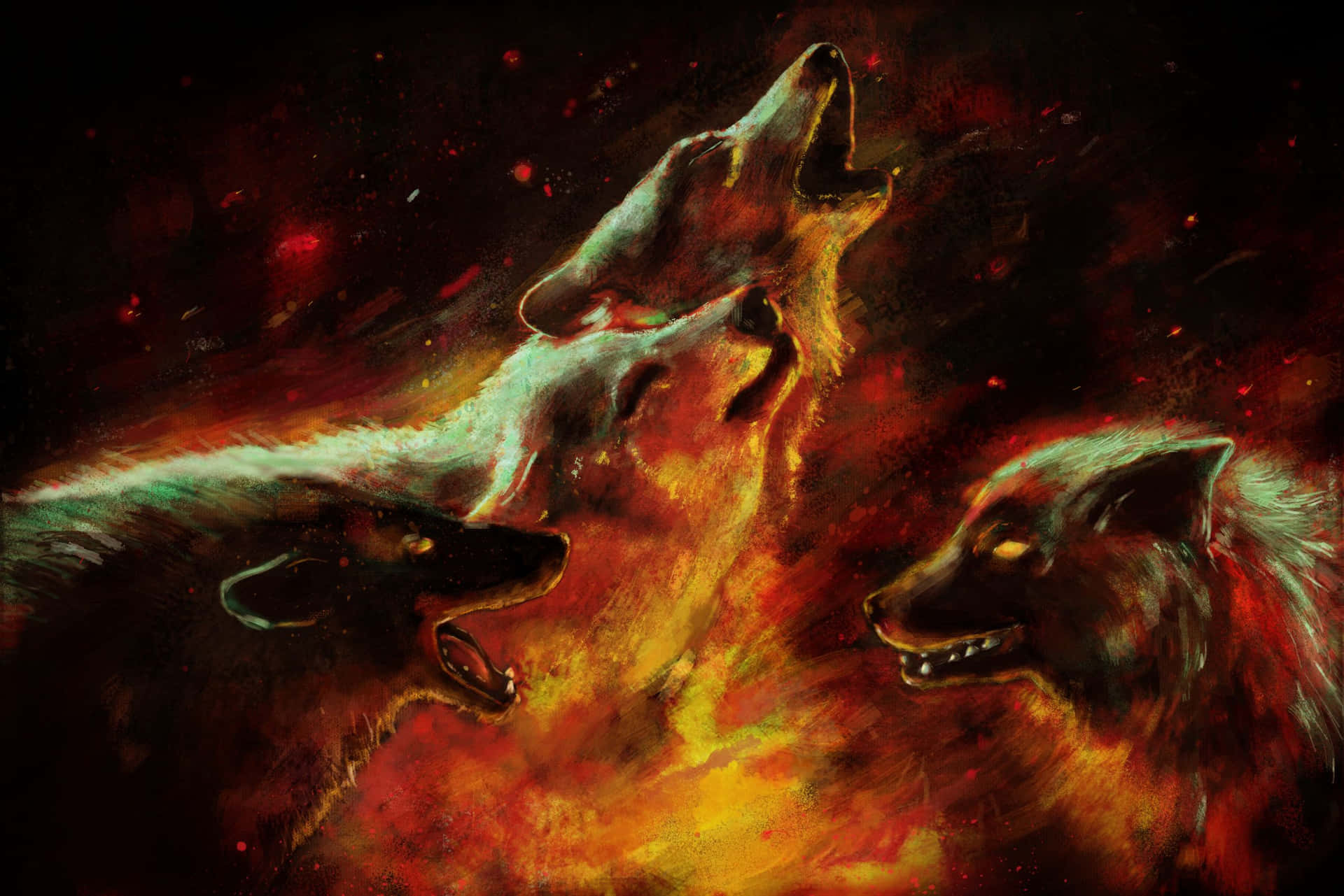 Bright And Mysterious: Fire And Ice Wolf