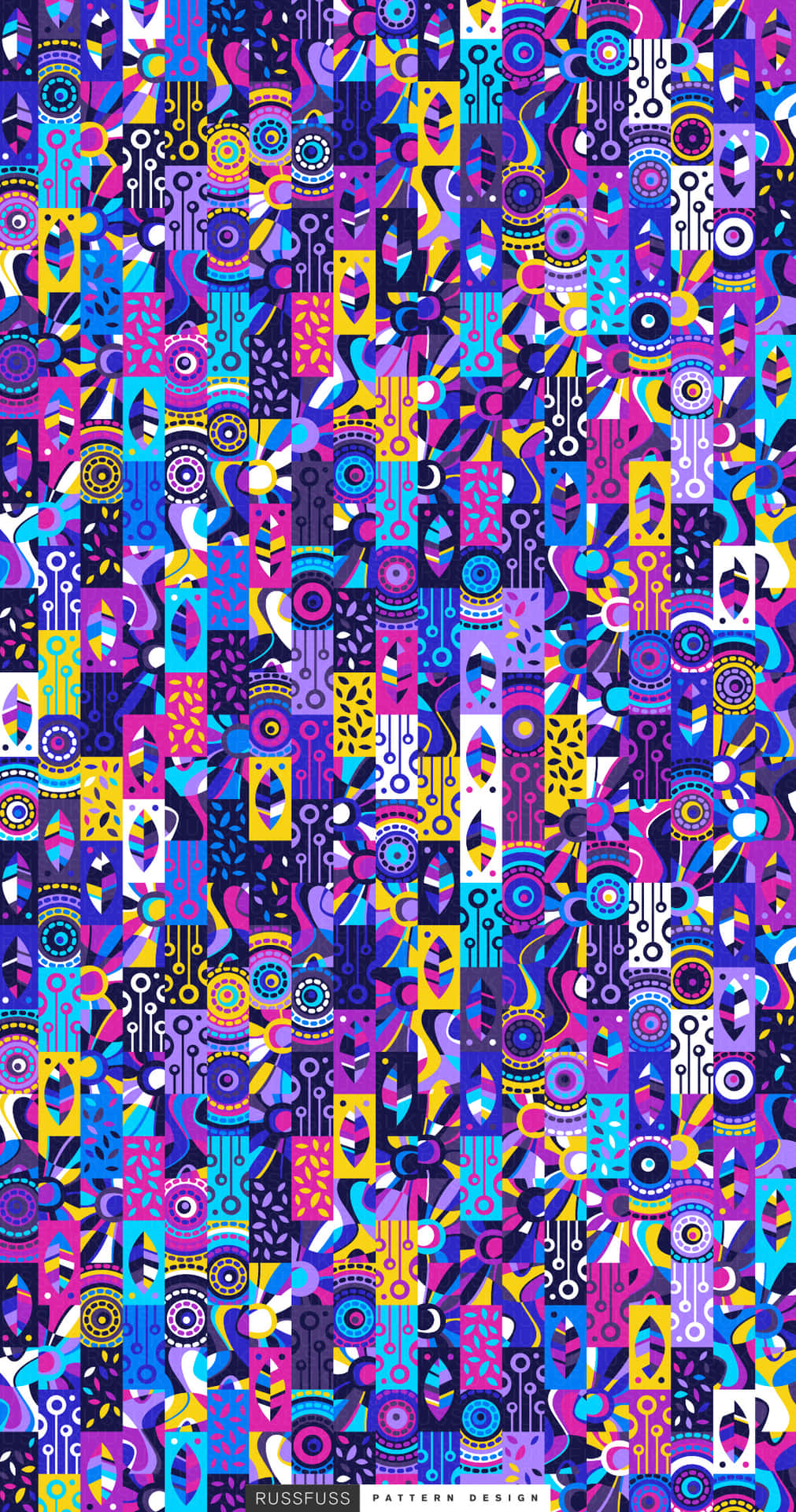 Bright And Vibrant Pattern Phone Wallpaper Background