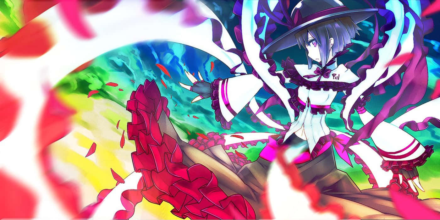 Bright Anime Witch Long Dress Background