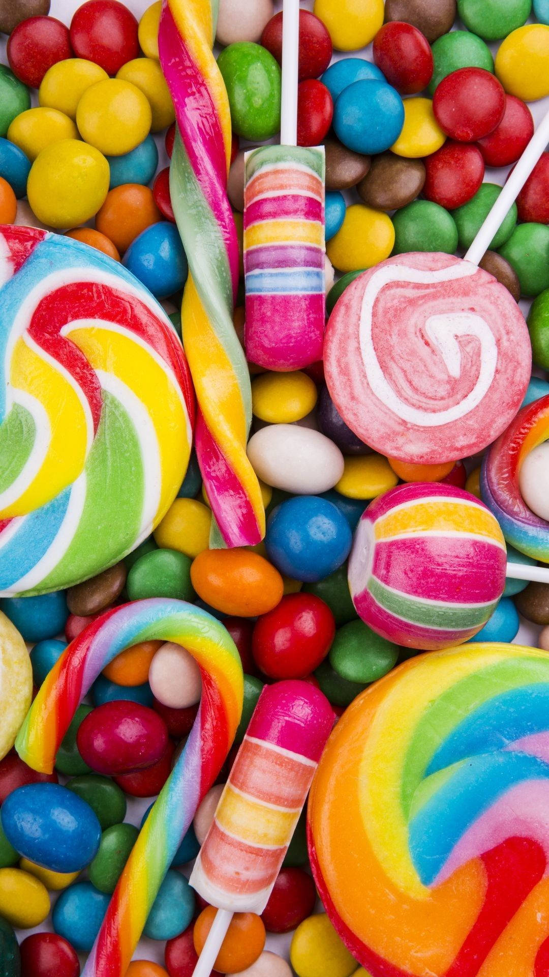 Bright Assorted Candies Background