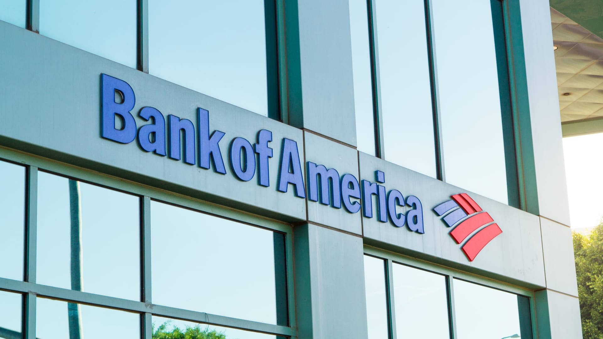 Bright Bank Of America Signage