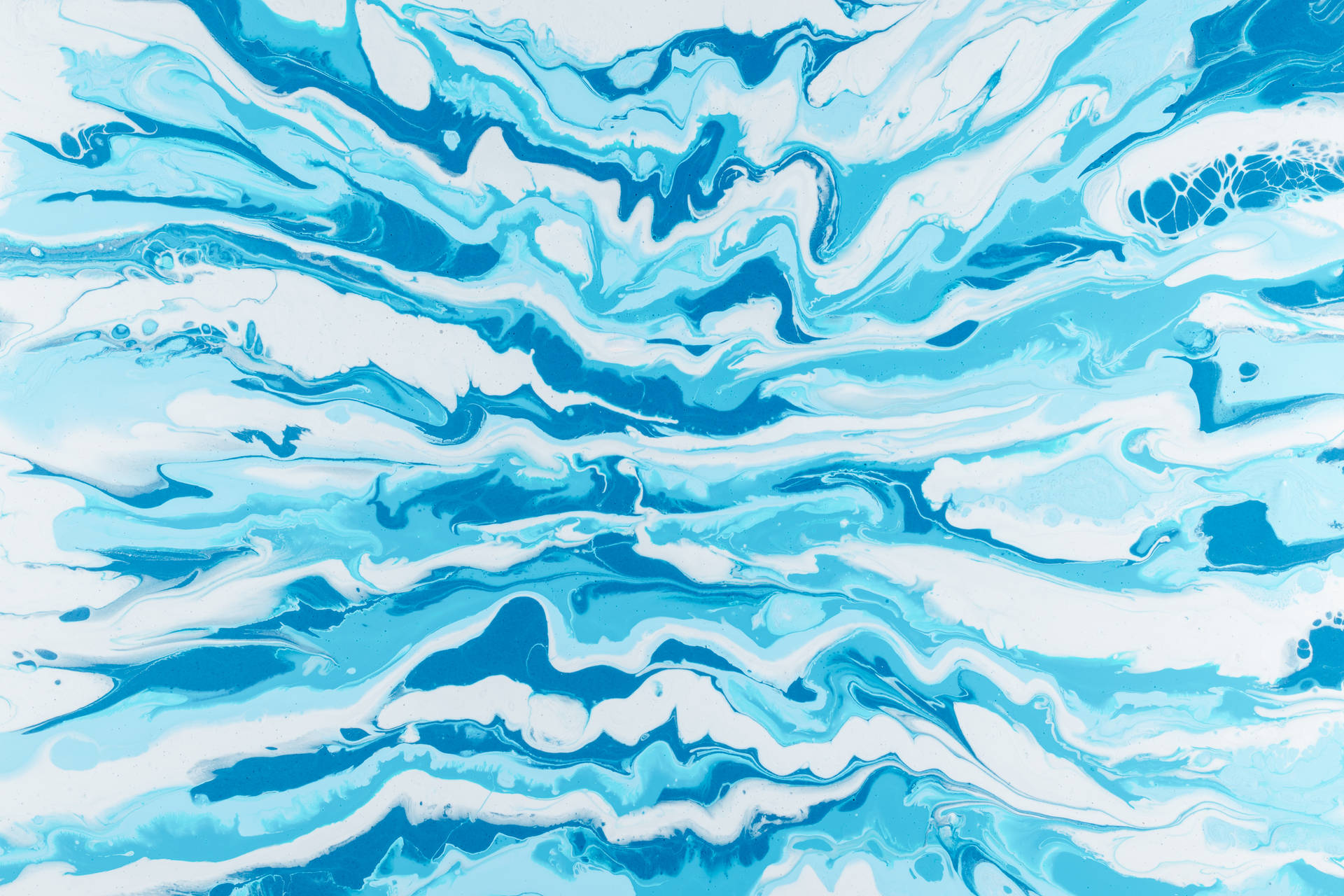Bright Blue Abstract Paint Waves Background
