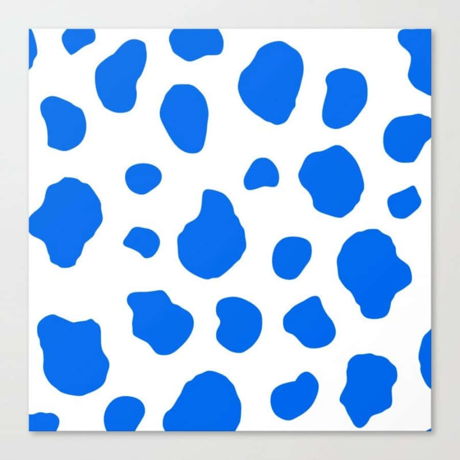 Bright Blue Cow Print Background