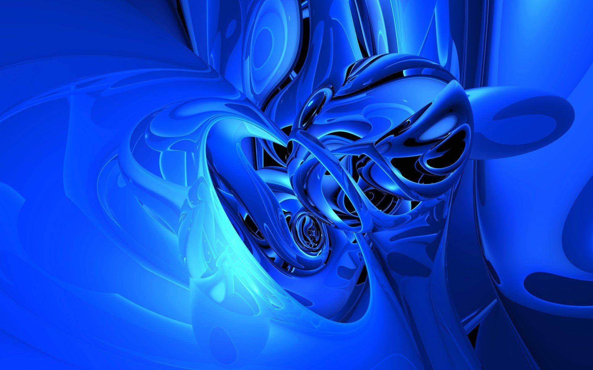 Bright Blue Liquid Patterns Background