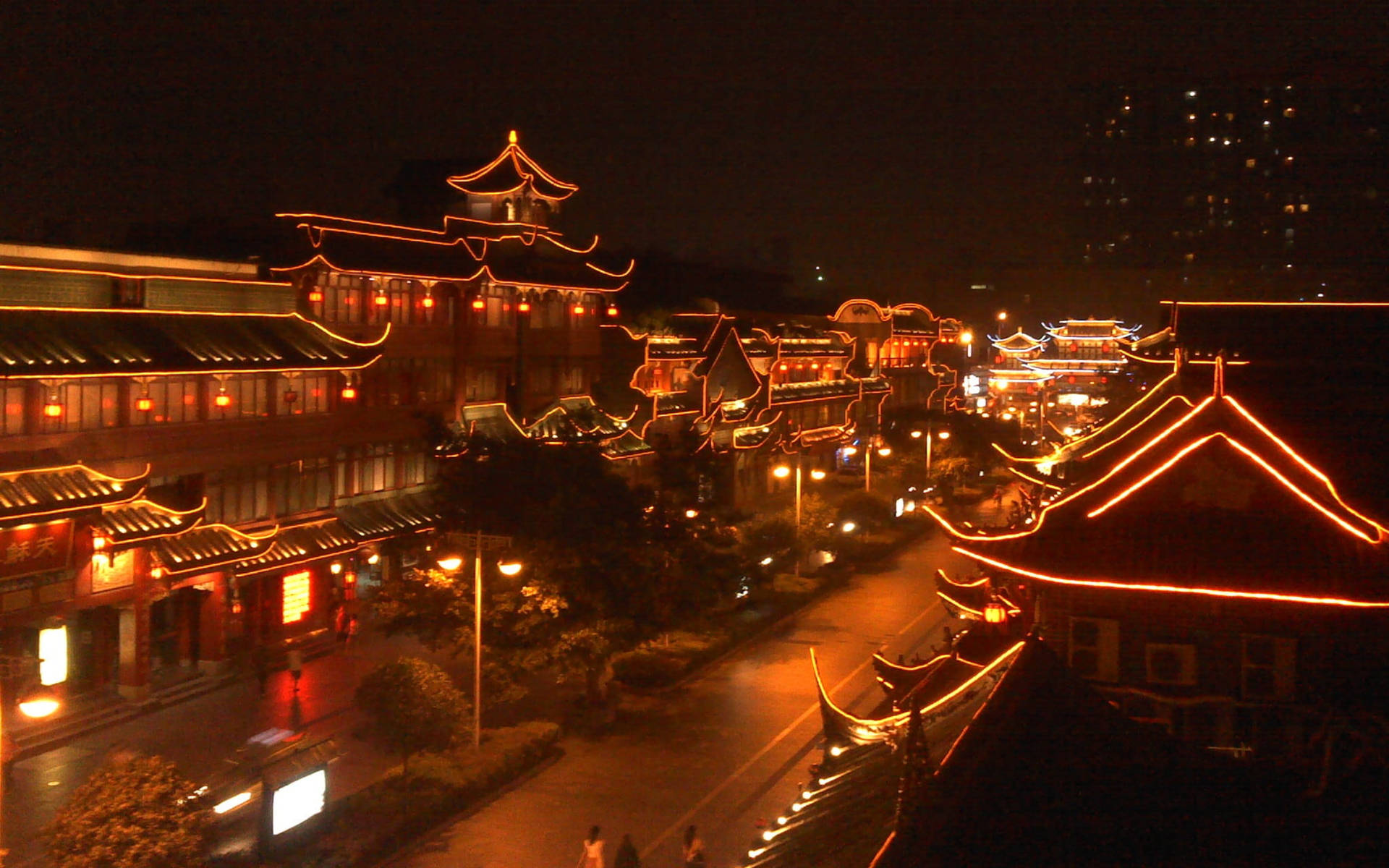 Bright Chengdu Temples Background