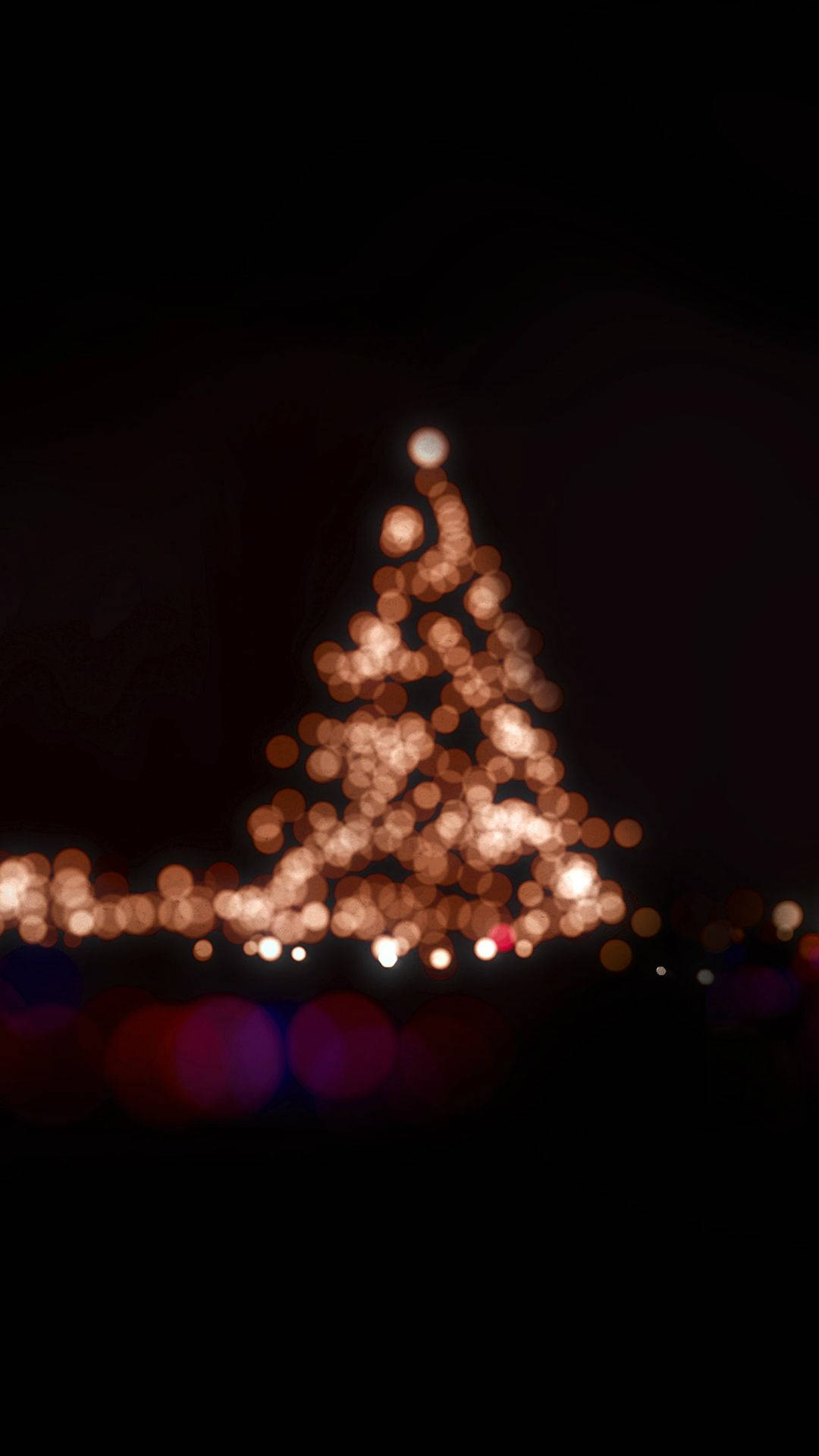 Bright Christmas Lights Adorn The Night Background