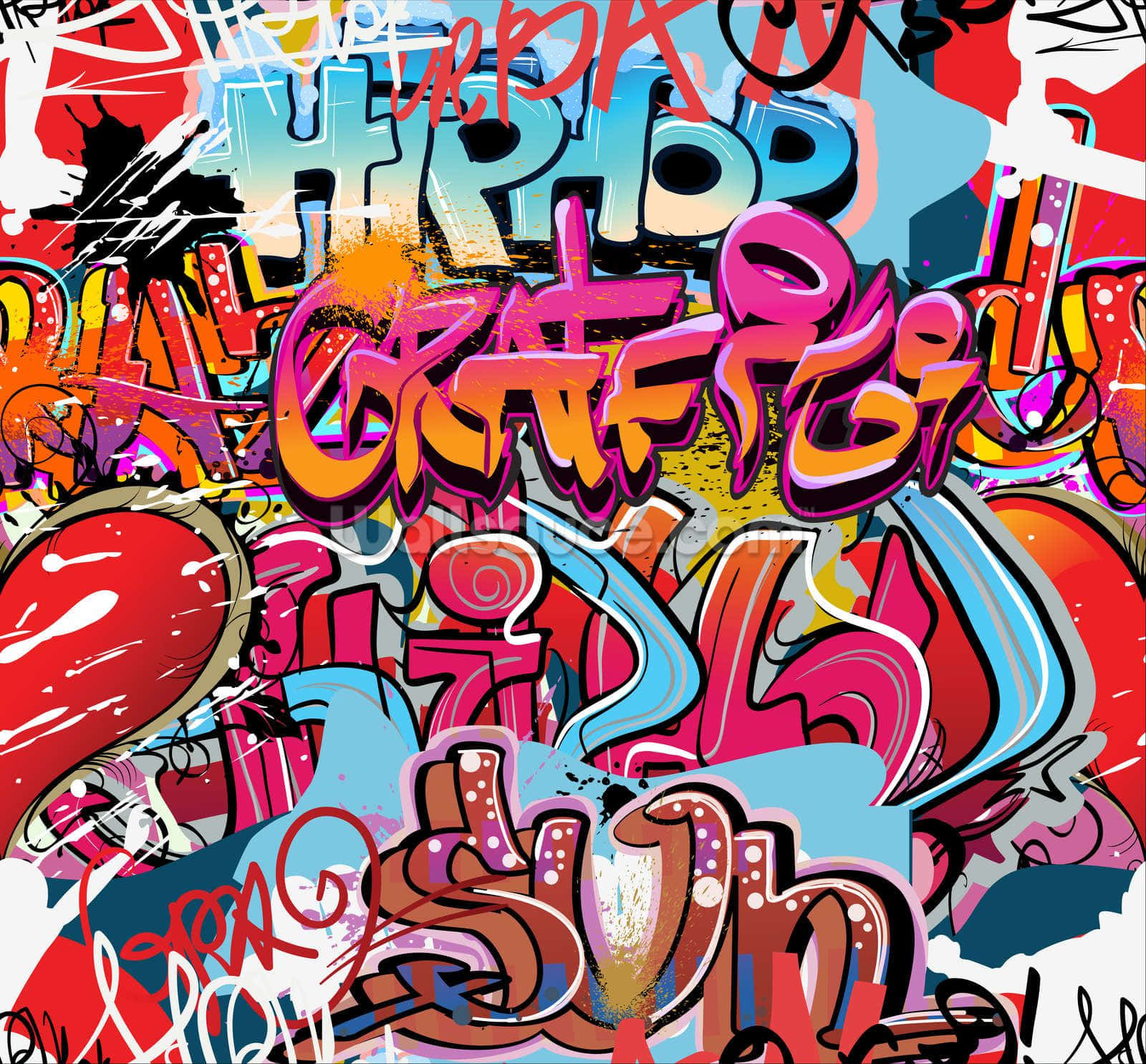 Bright Colored Graffiti Represents The True Art Of Hip Hop Background