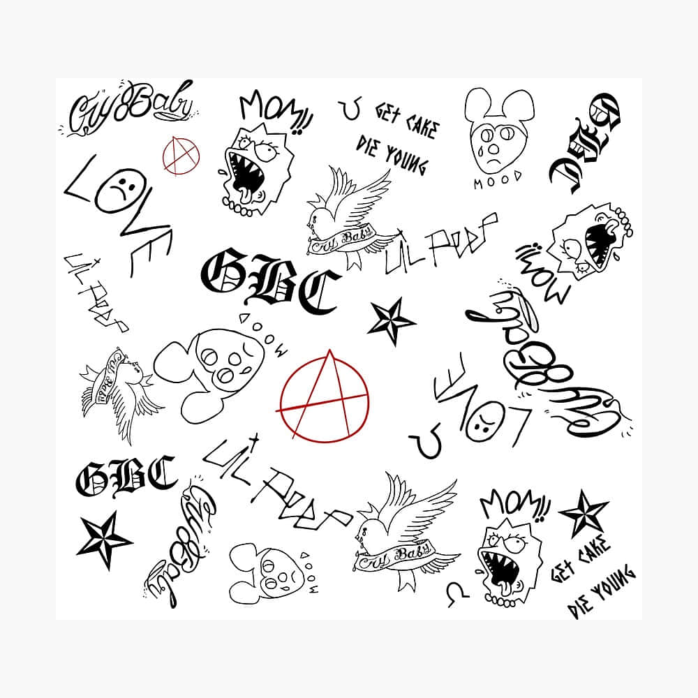 Bright Colored Lil Peep Logo Background