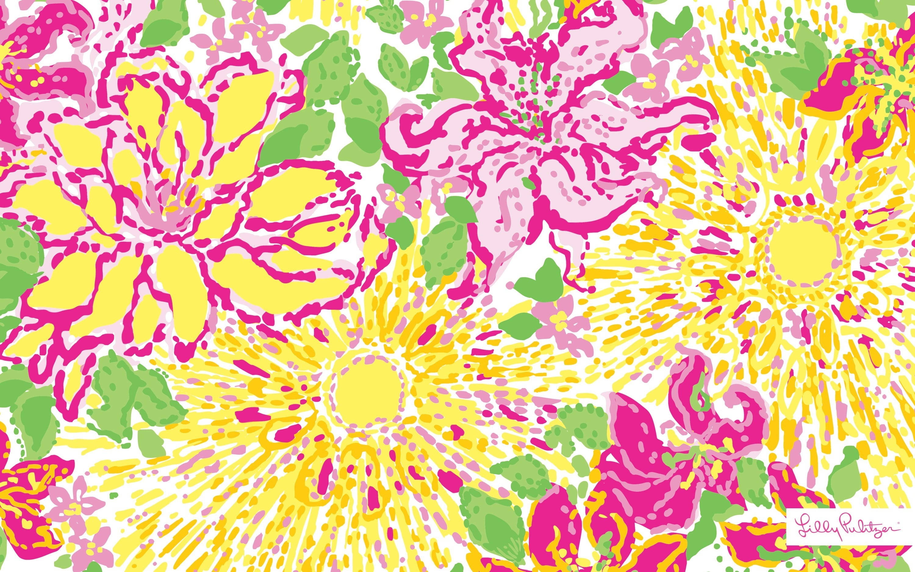 Bright Colorful Floral Lilly Pulitzer Desktop Background