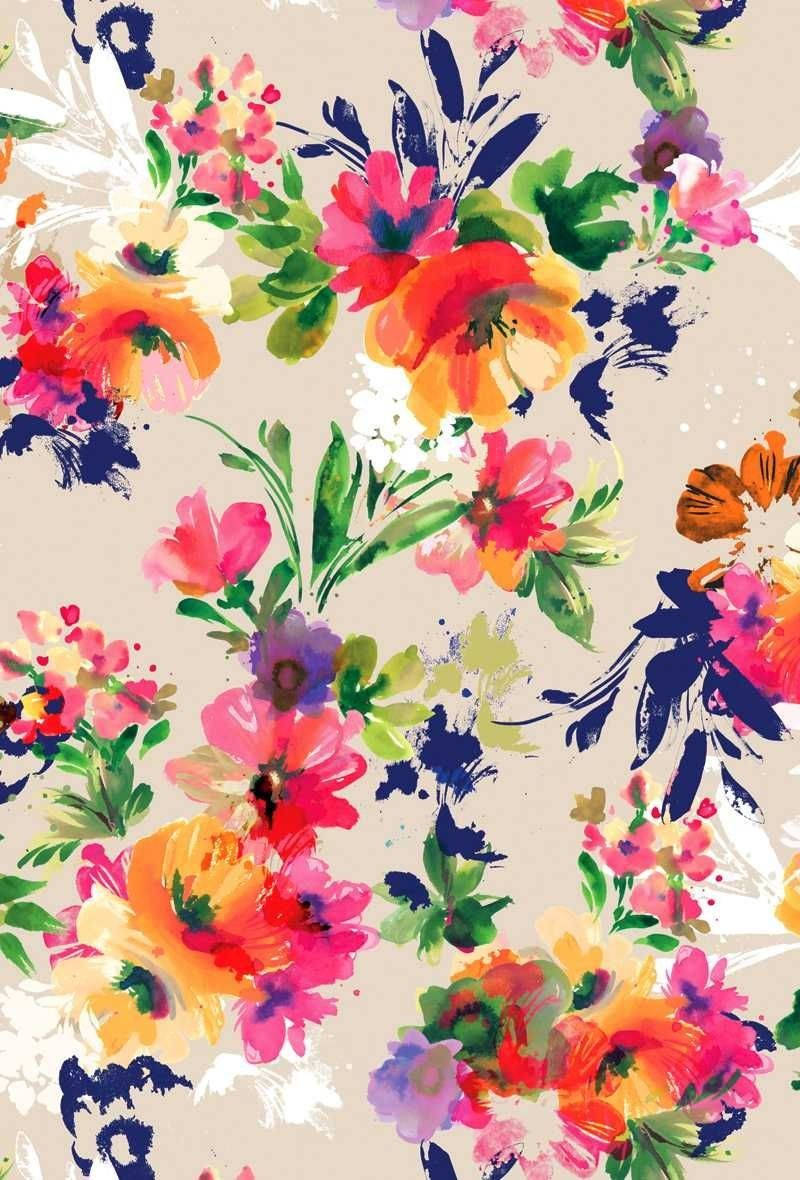 Bright Coloured Flowers Floral Iphone Background